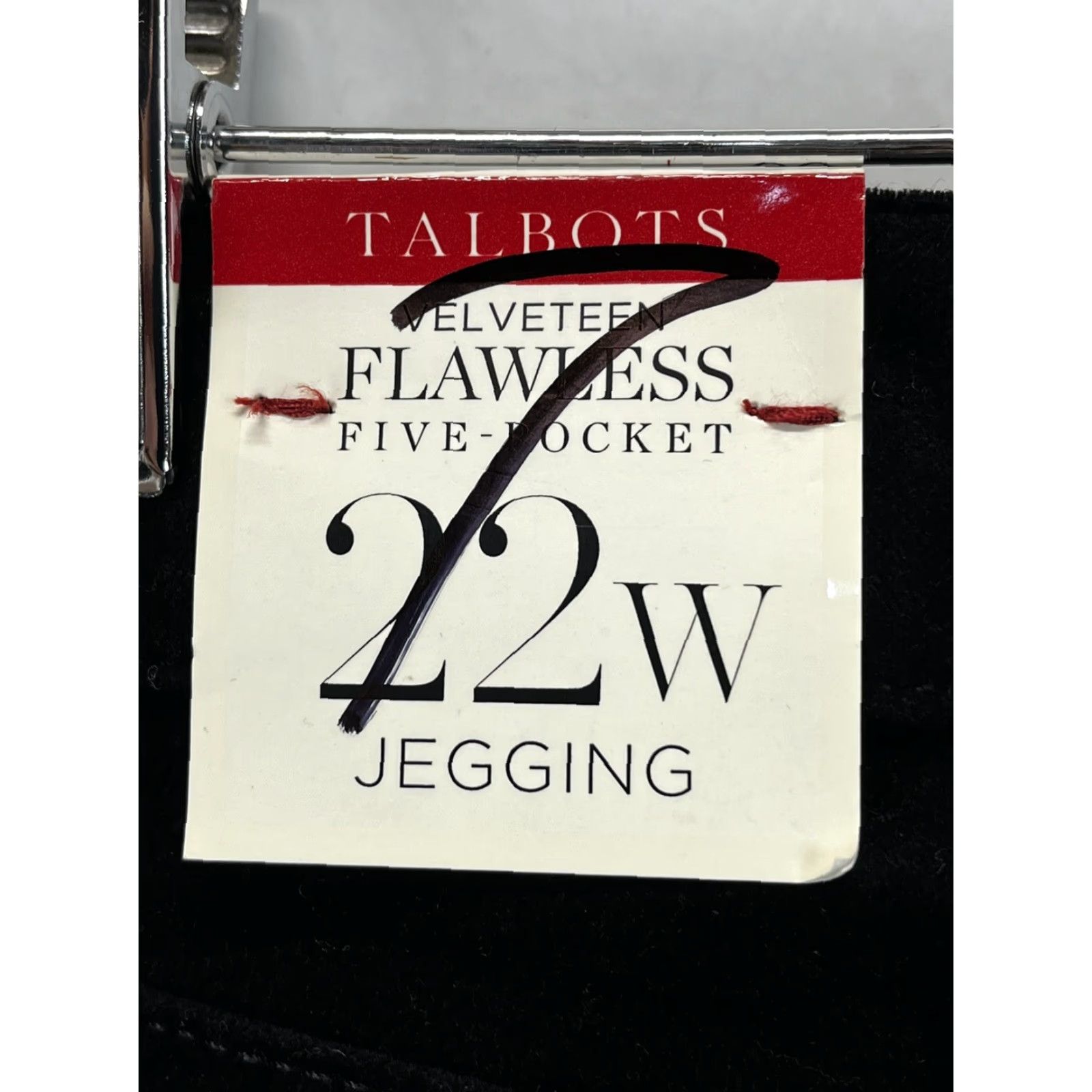 Talbots Talbots Flawless Velveteen 5 Pocket Jegging Pants 22W Plus Black Womens NEW! Pockets Cotton Blend Jeans Style Skinny Plus 22W Women Pants Size 40" / US 18 - 5 Thumbnail