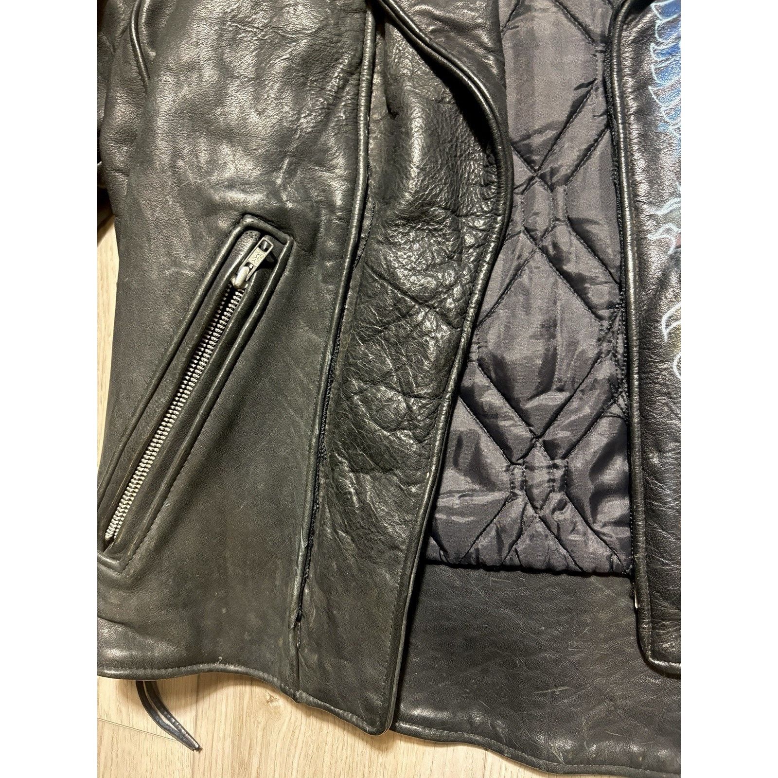 Leather VTG Leather Biker Jacket Airbrushed Harley Davidson Art L Size US L / EU 52-54 / 3 - 9 Thumbnail