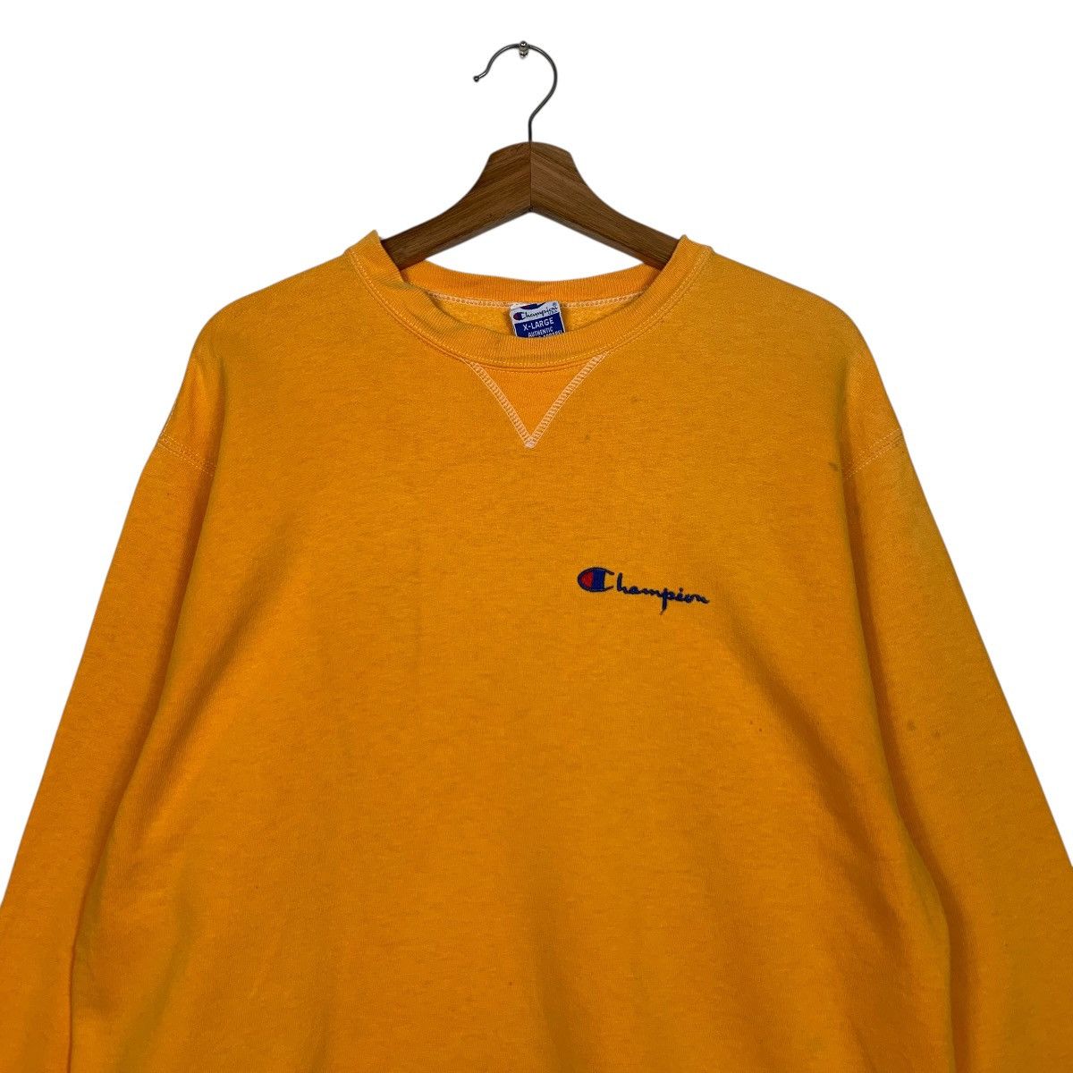 Champion Vintage Y2k CHAMPION Orange Crewneck Sweatshirt #3577-C163 Size US XL / EU 56 / 4 - 2 Thumbnail