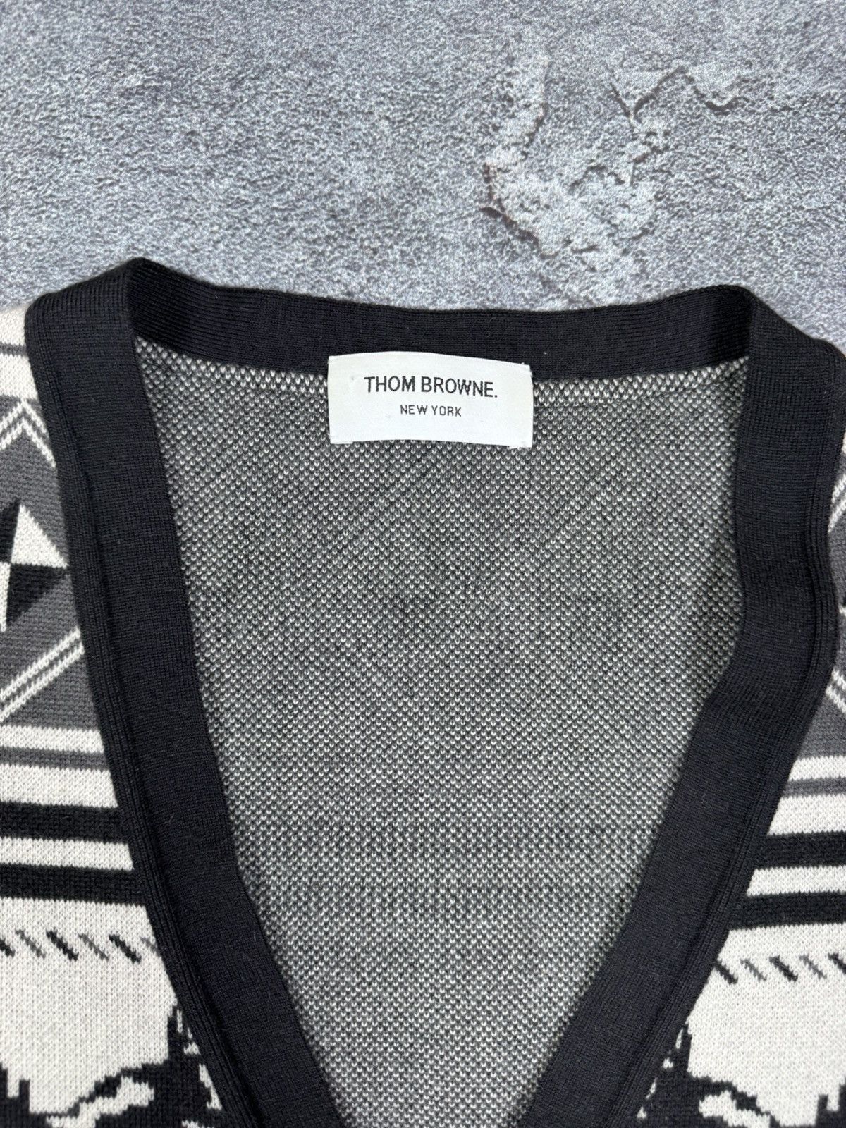 Thom Browne Thom Browne Football Jacquard Cardigan Size 4 Made in Japan Size US XL / EU 56 / 4 - 5 Thumbnail