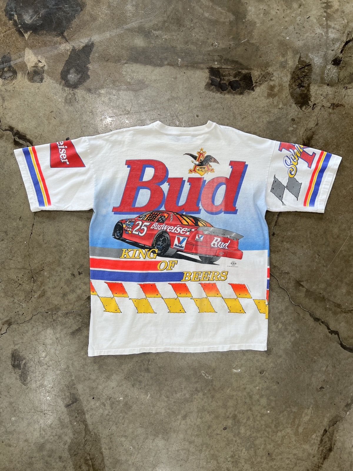 NASCAR Vintage AOP 1995 Ken Schrader Budweiser Racing Tee Large Size US L / EU 52-54 / 3 - 2 Thumbnail