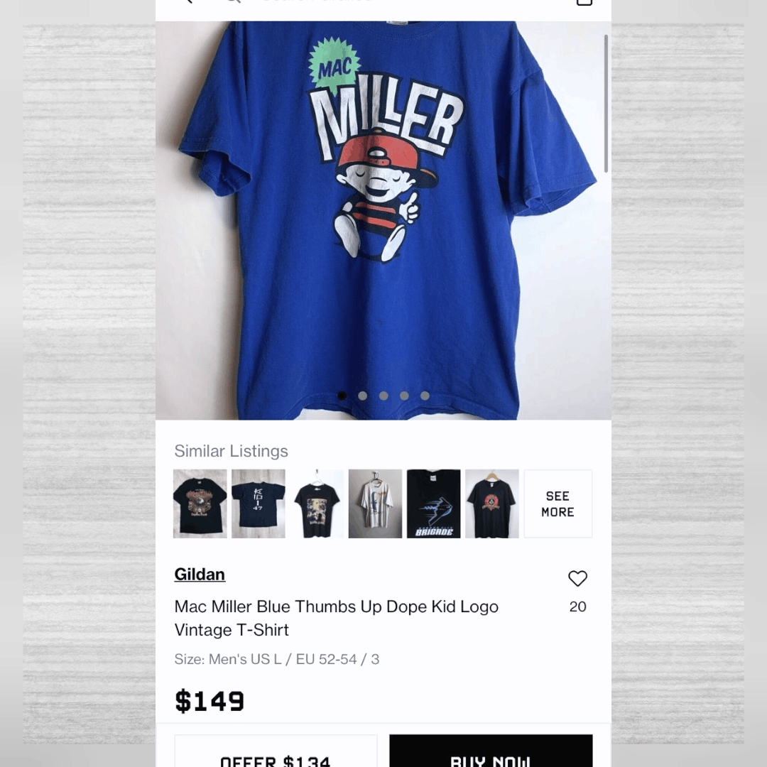 Gildan × Mac Miller LIMITED EDITION MAC MILLER TSHIRT M - FASHIONELLA Size US M / EU 48-50 / 2 - 5 Thumbnail