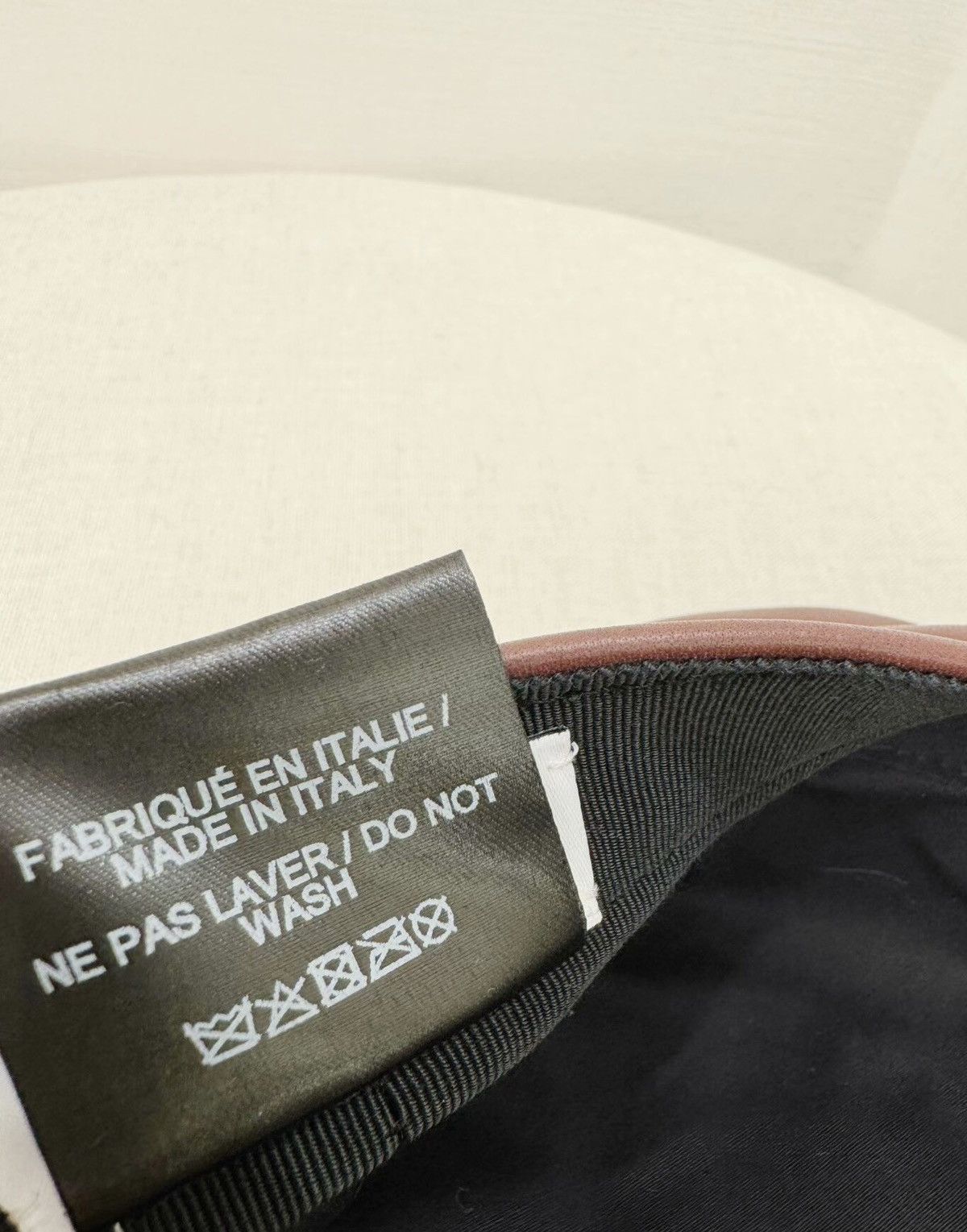 Maison Margiela Maison Michel wine red and brown full leather beret Size ONE SIZE - 4 Thumbnail
