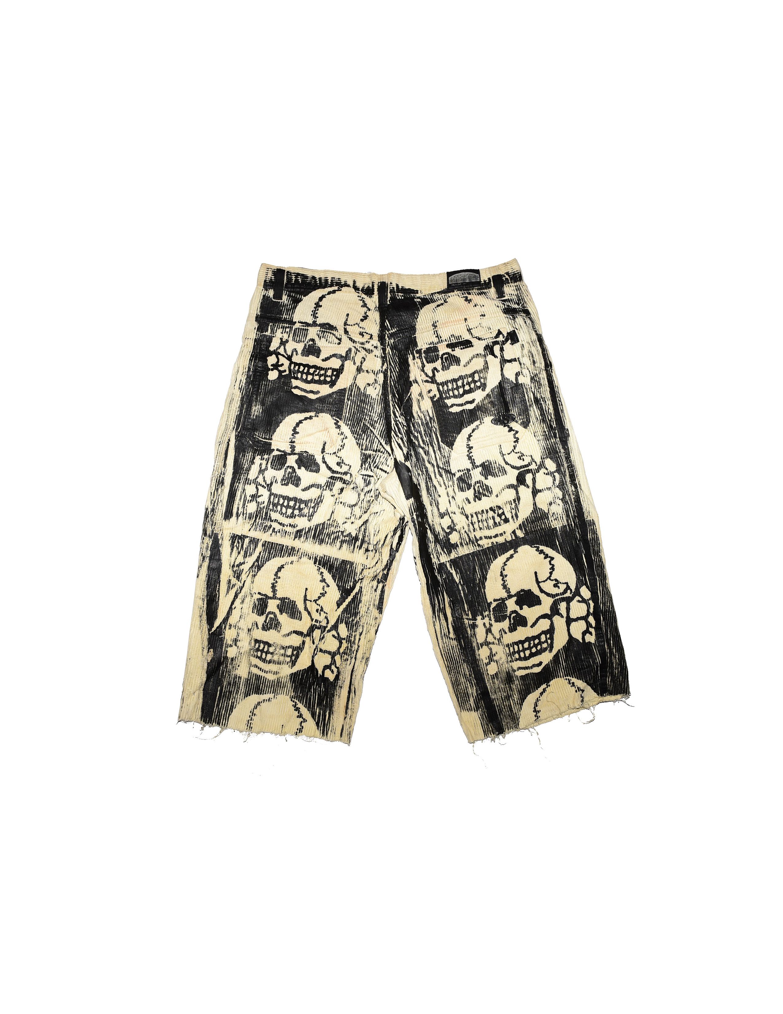 basketcase gallery BLACK METAL Waxed Corduroy Wide Pants by Digital Trenches Size US 40 / EU 56 - 2 Thumbnail