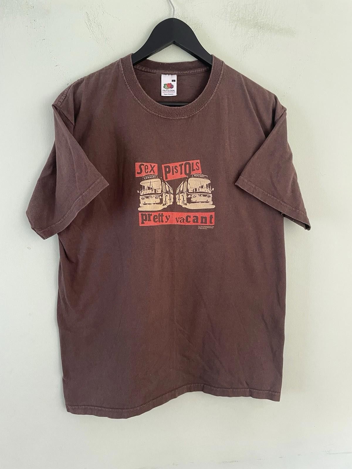 The Unbranded Brand Vintage 2005 Sex Pistols Pretty Vacant Brown T Shirt Large Size US L / EU 52-54 / 3 - 2 Thumbnail