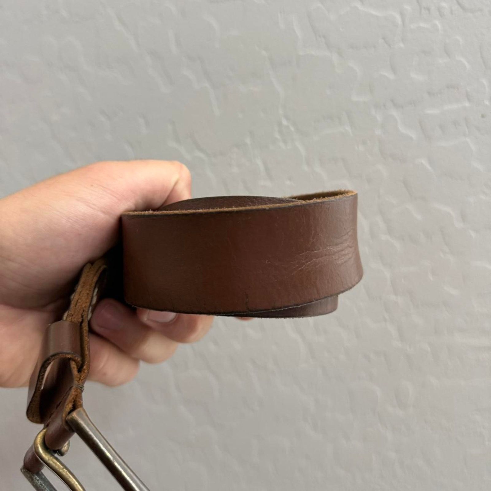 Timberland Vintage Timberland High Quality Leather Belt Brown Size 36 - 2 Thumbnail