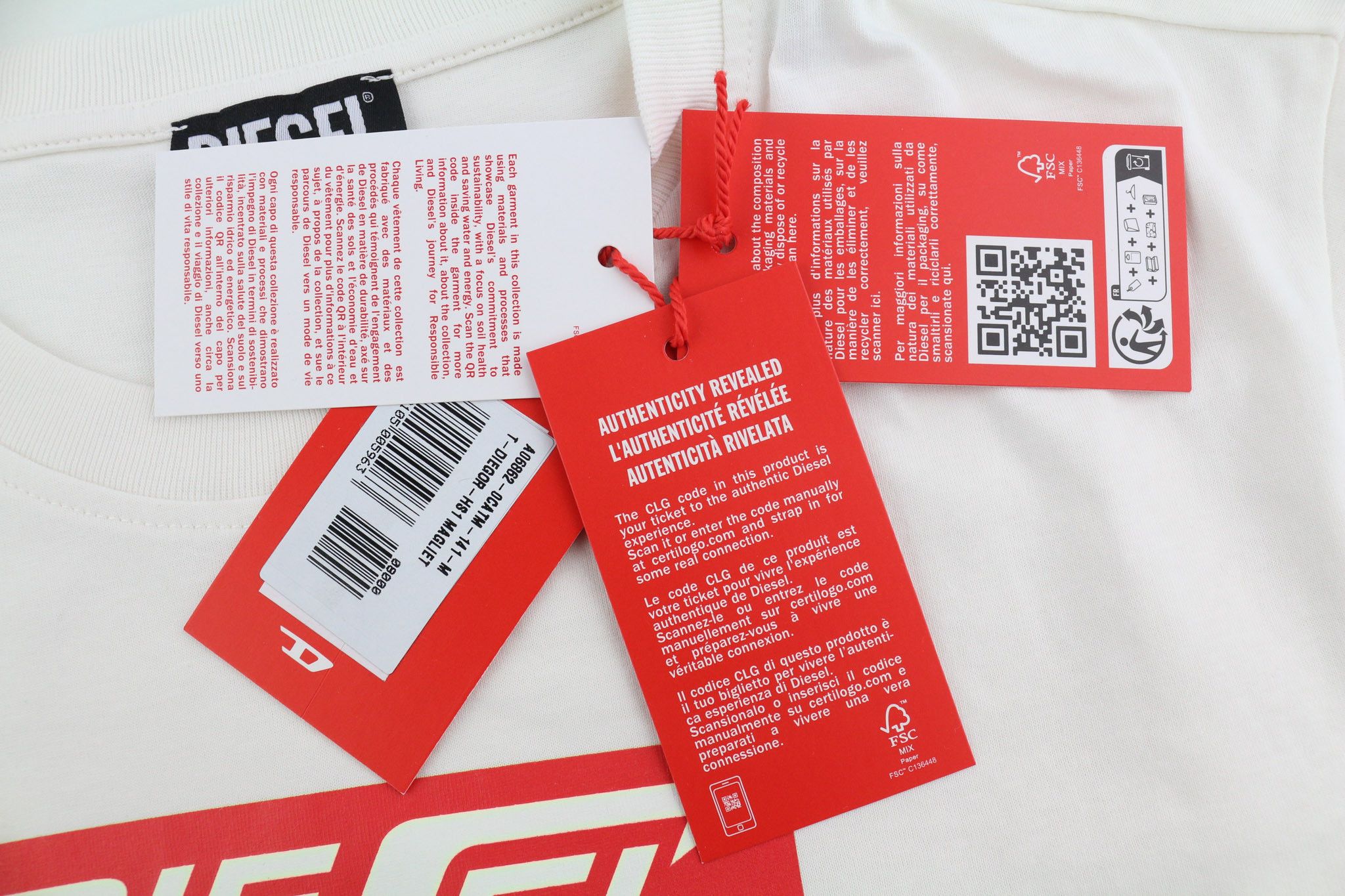 Diesel T-DIEGOR-HS1 M Short Sleeve Logo Tee 40266 Size US M / EU 48-50 / 2 - 5 Thumbnail
