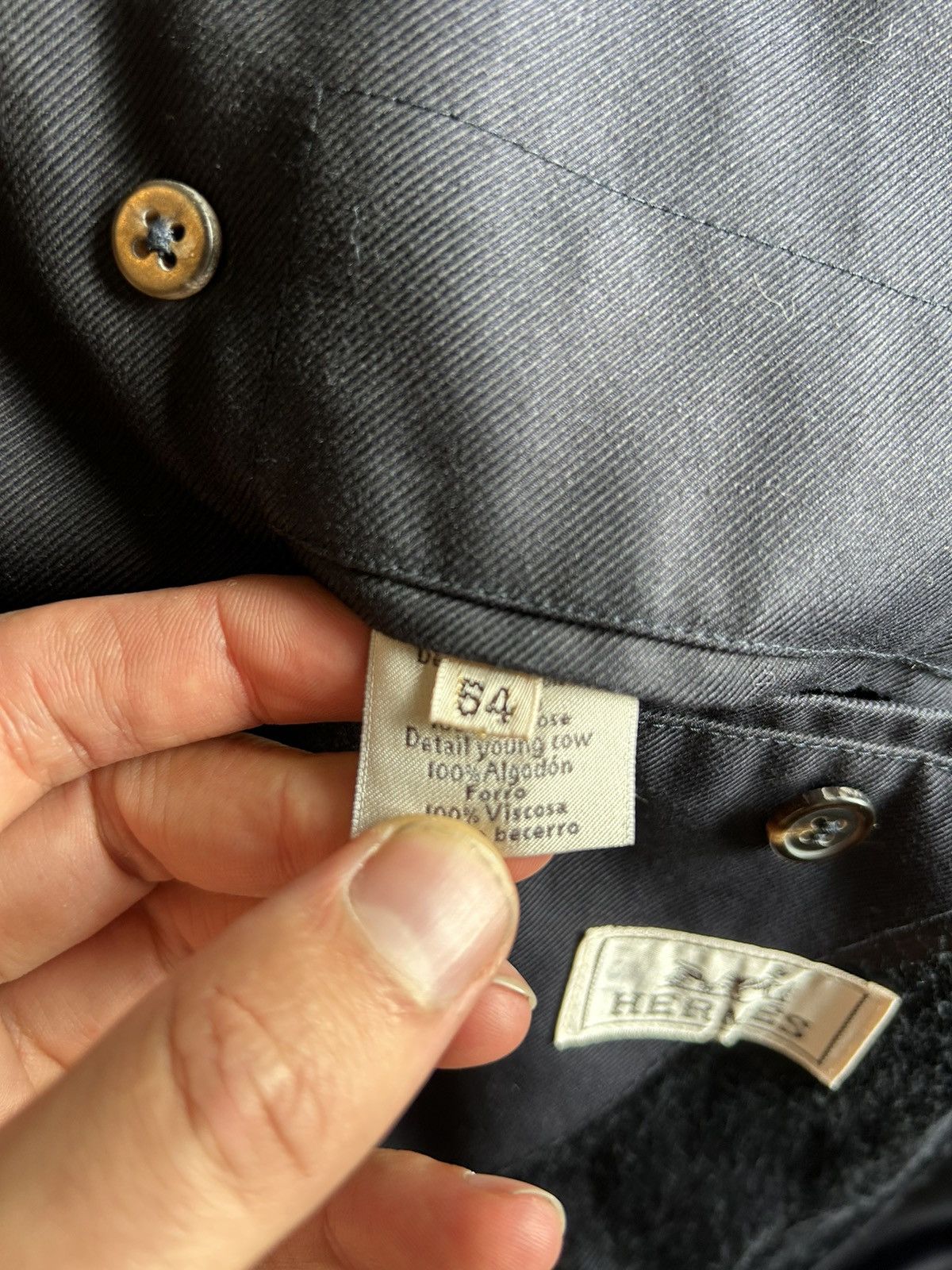 Hermes Hermes Peacoat with Leather Trimmings Size US L / EU 52-54 / 3 - 10 Thumbnail