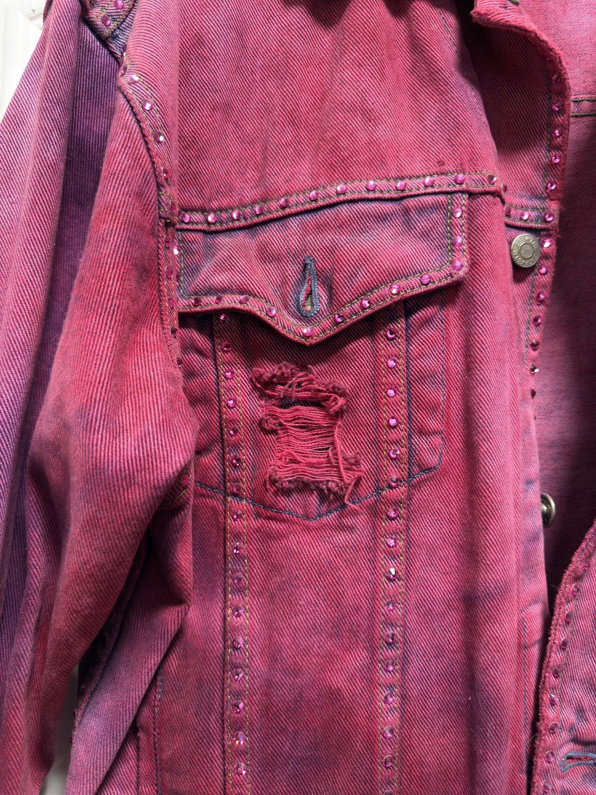 Gap Custom Dyed Swarovski Denim Jacket Size US M / EU 48-50 / 2 - 4 Thumbnail