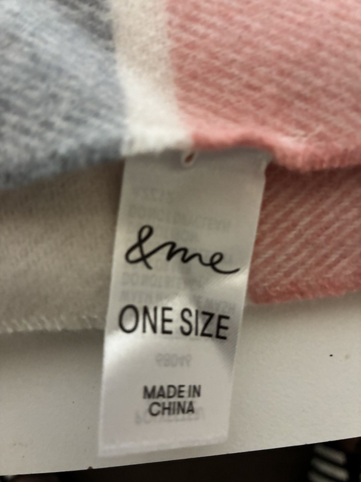 Other &me Pink & white striped throw blanket with fringe Size ONE SIZE - 4 Thumbnail