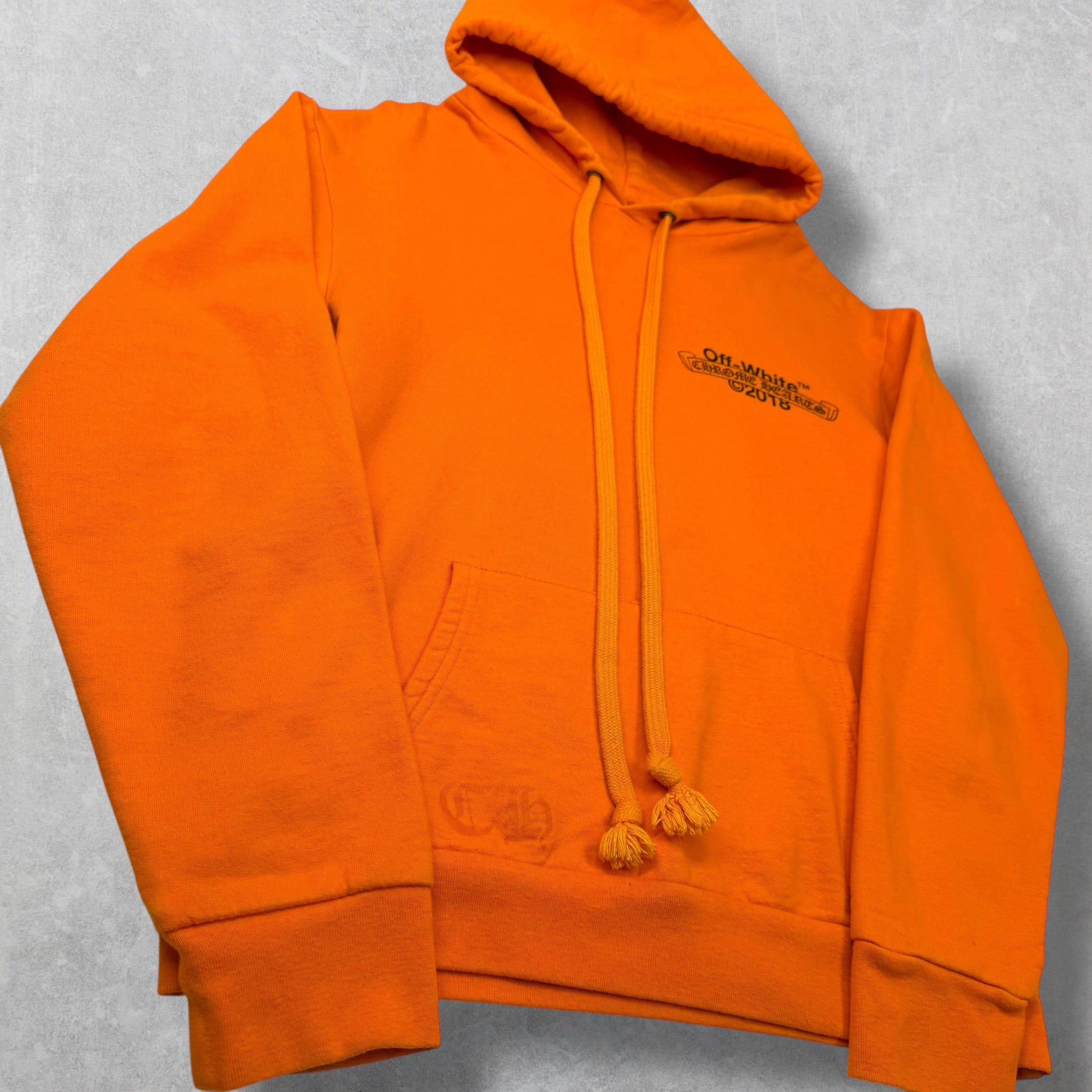 Chrome Hearts Chrome Hearts Off-White Scroll Orange Hoodie M Size US M / EU 48-50 / 2 - 5 Thumbnail