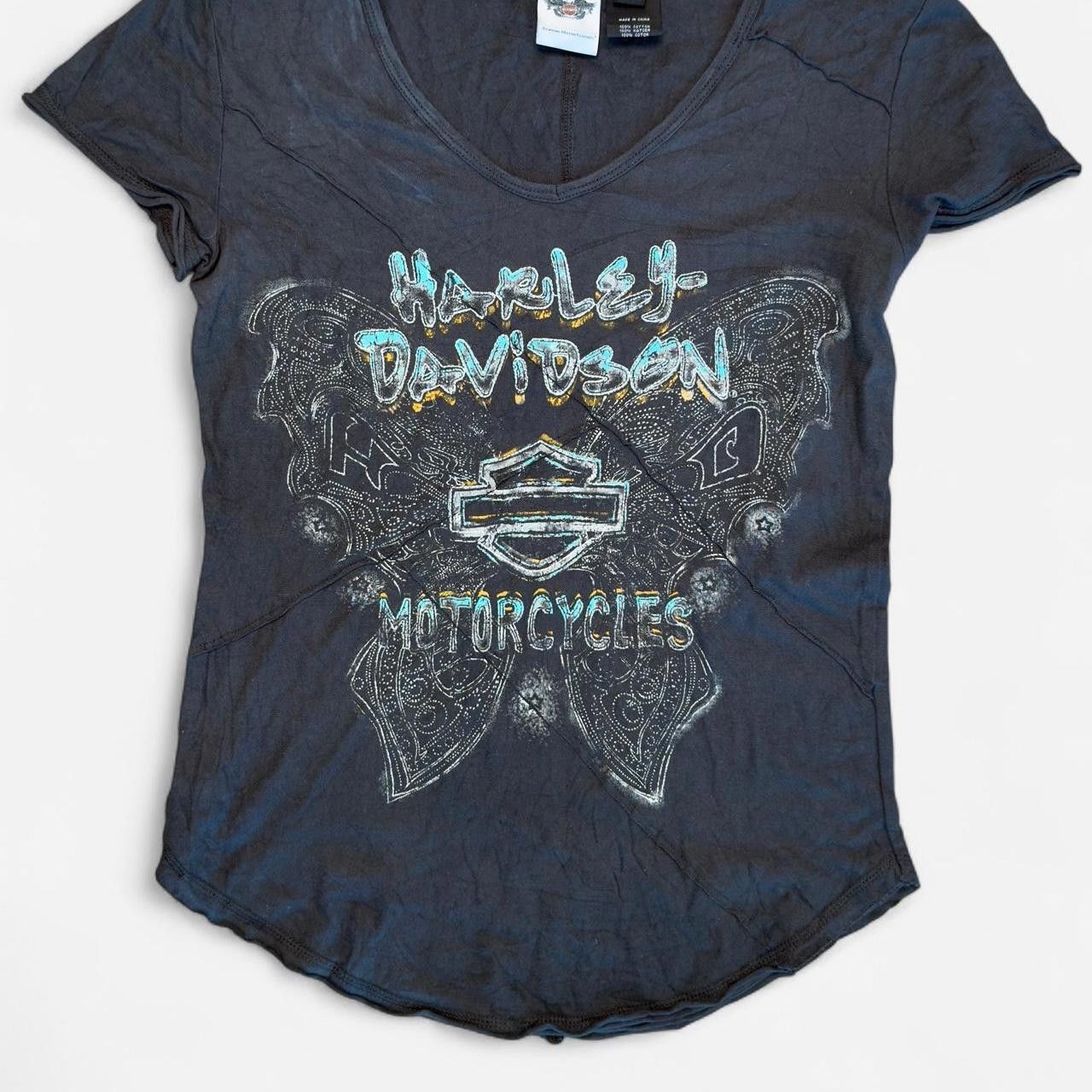 Harley Davidson Harley Davidson Women's black grey T-shirts Size ONE SIZE - 1 Thumbnail