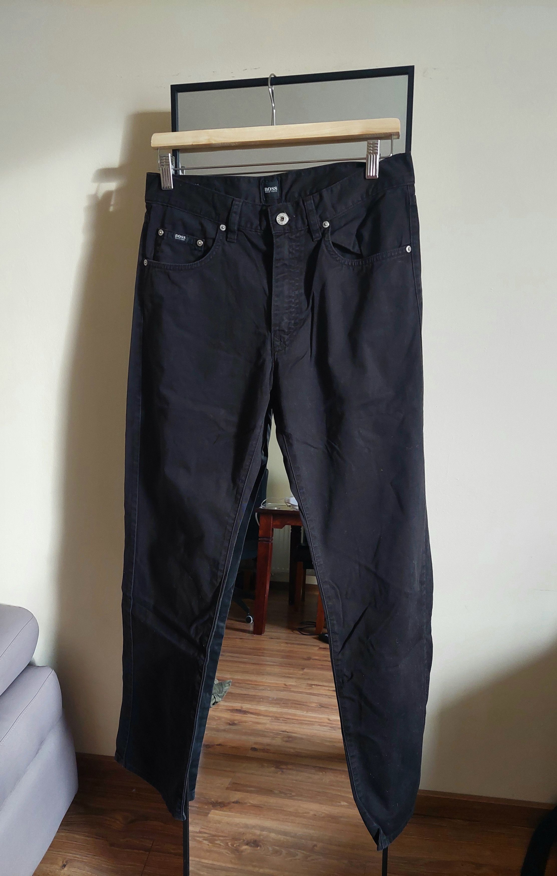 Hugo Boss Hugo Boss black denim trousers wide legs Size 27" / US 4 / IT 40 - 1 Thumbnail