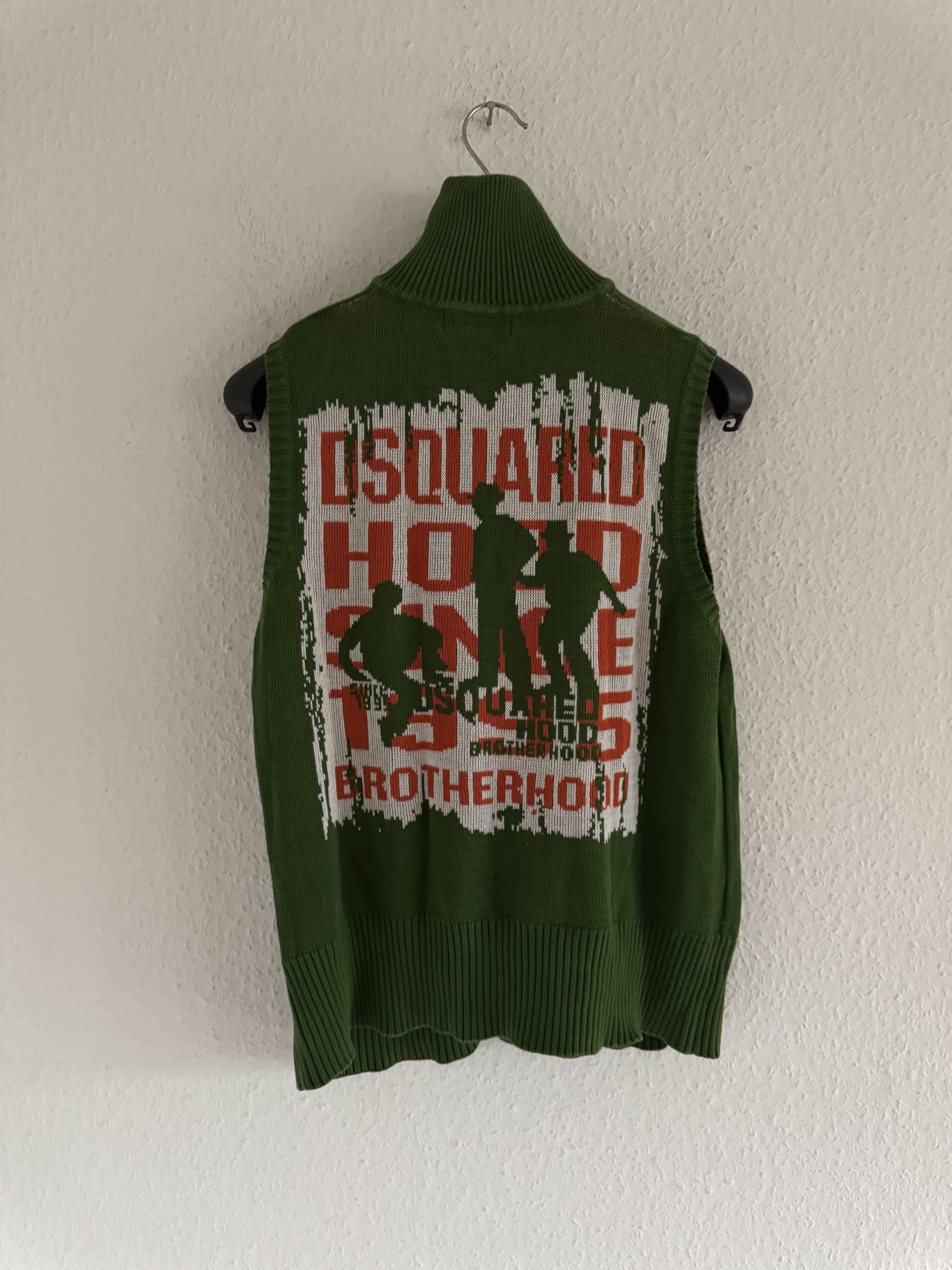 Dsquared2 Brotherhood Graphic Zip Knit Vest Size US M / EU 48-50 / 2 - 1 Thumbnail