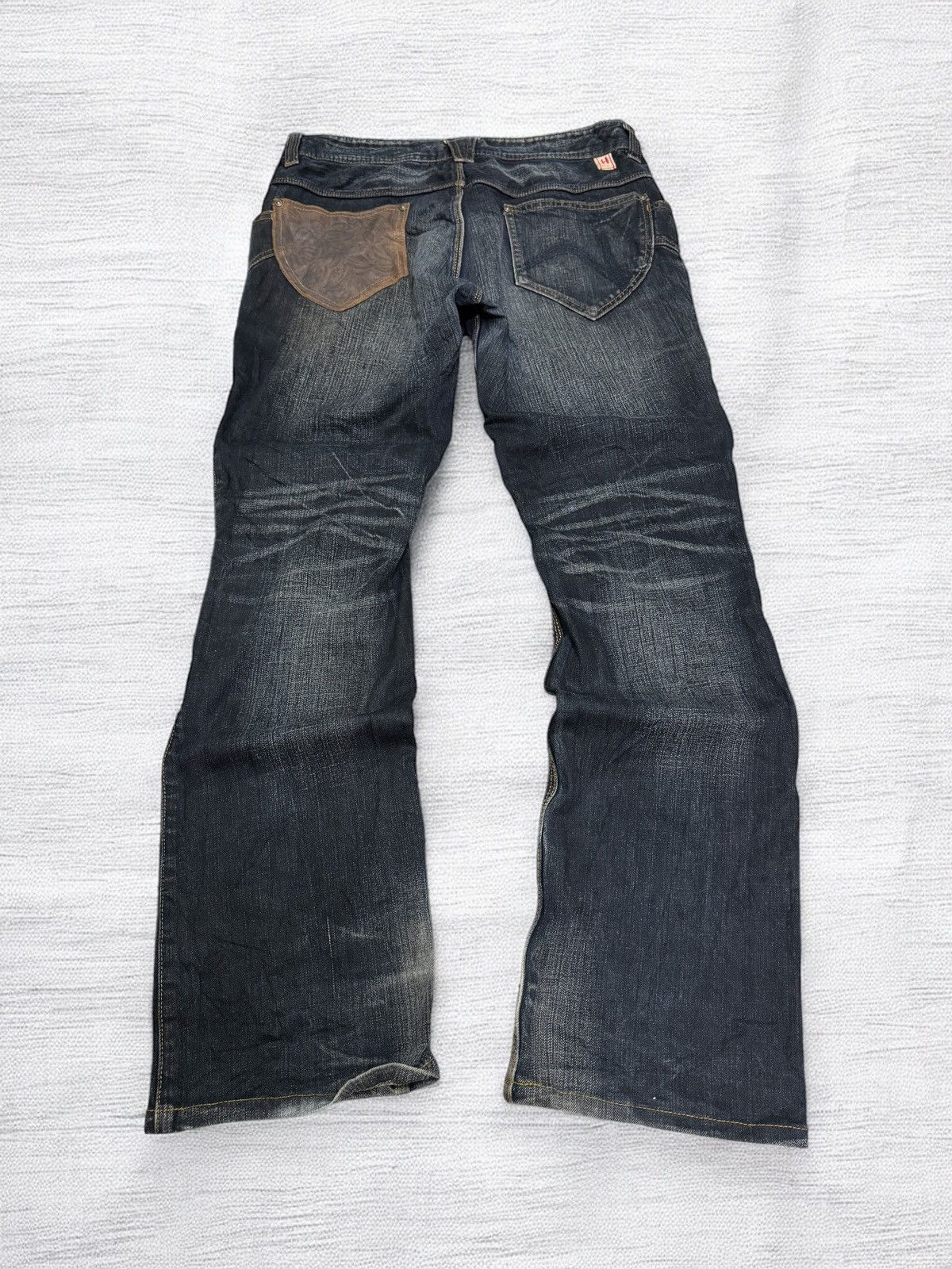 Nicole Club for Men Jeans Leather Patch Pocket Denim