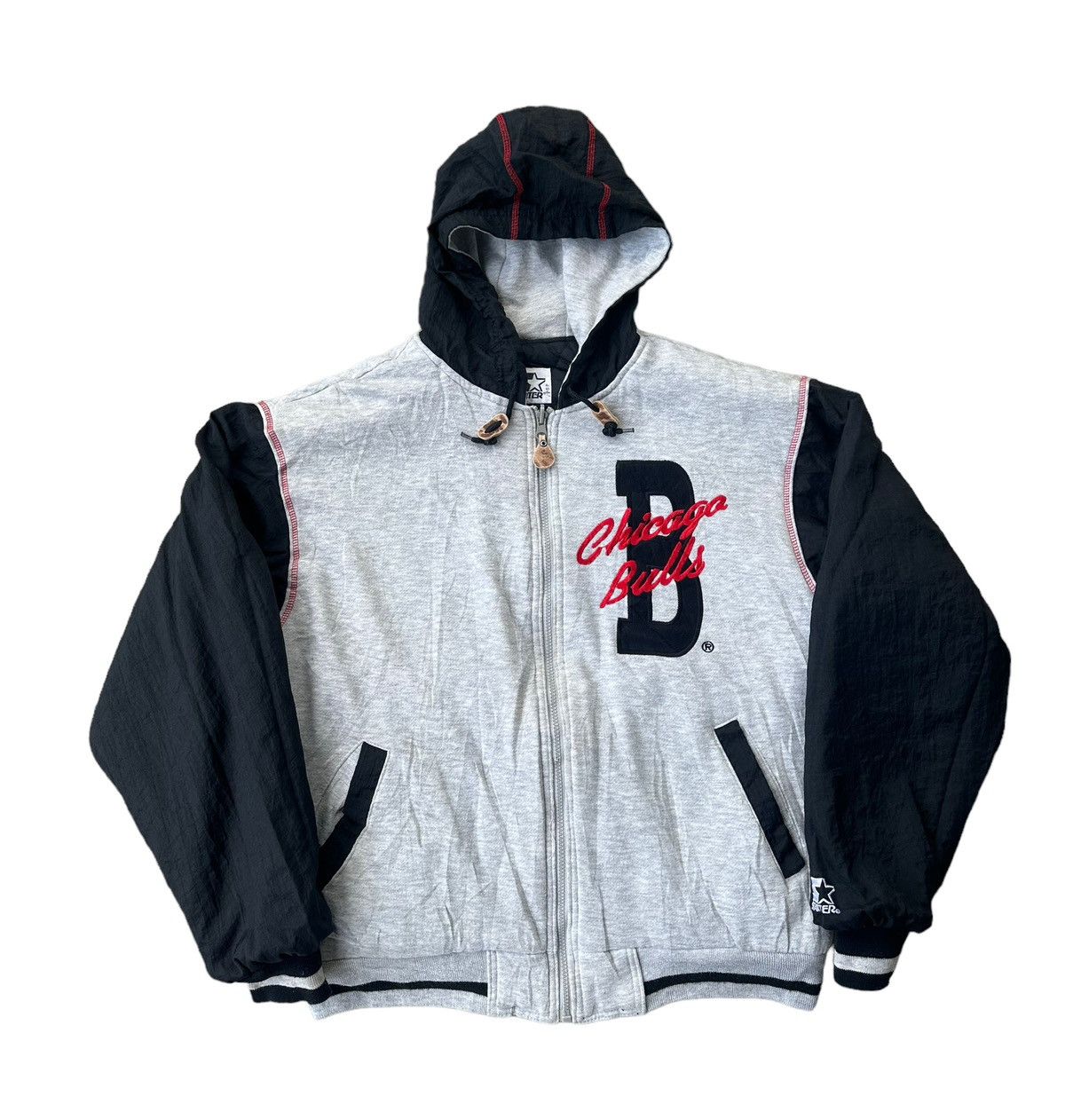 NBA × Starter Vintage NBA Chicago bulls starter reversible jacket hoodie Size US M / EU 48-50 / 2 - 7 Thumbnail