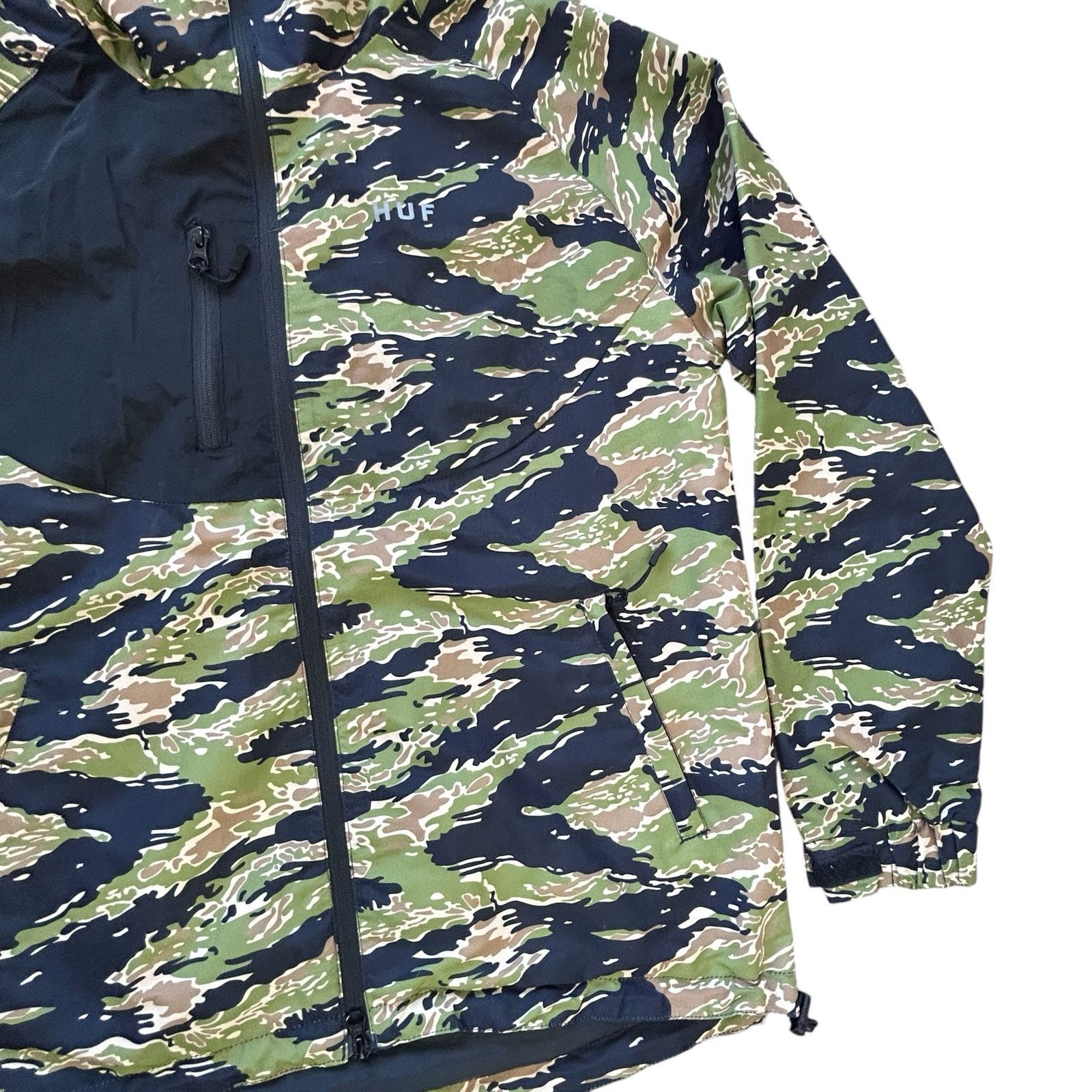 Huf HUF Camo Jacket Windbreaker Mens Med Green Black Streetwear Size US M / EU 48-50 / 2 - 9 Thumbnail