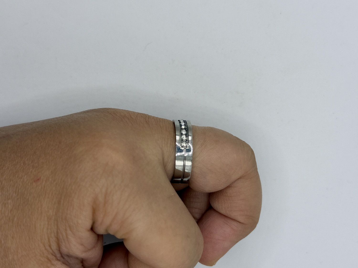 Jewelry 9 Czs Band Stainless Steel Ring - Size 10 Size ONE SIZE - 7 Thumbnail
