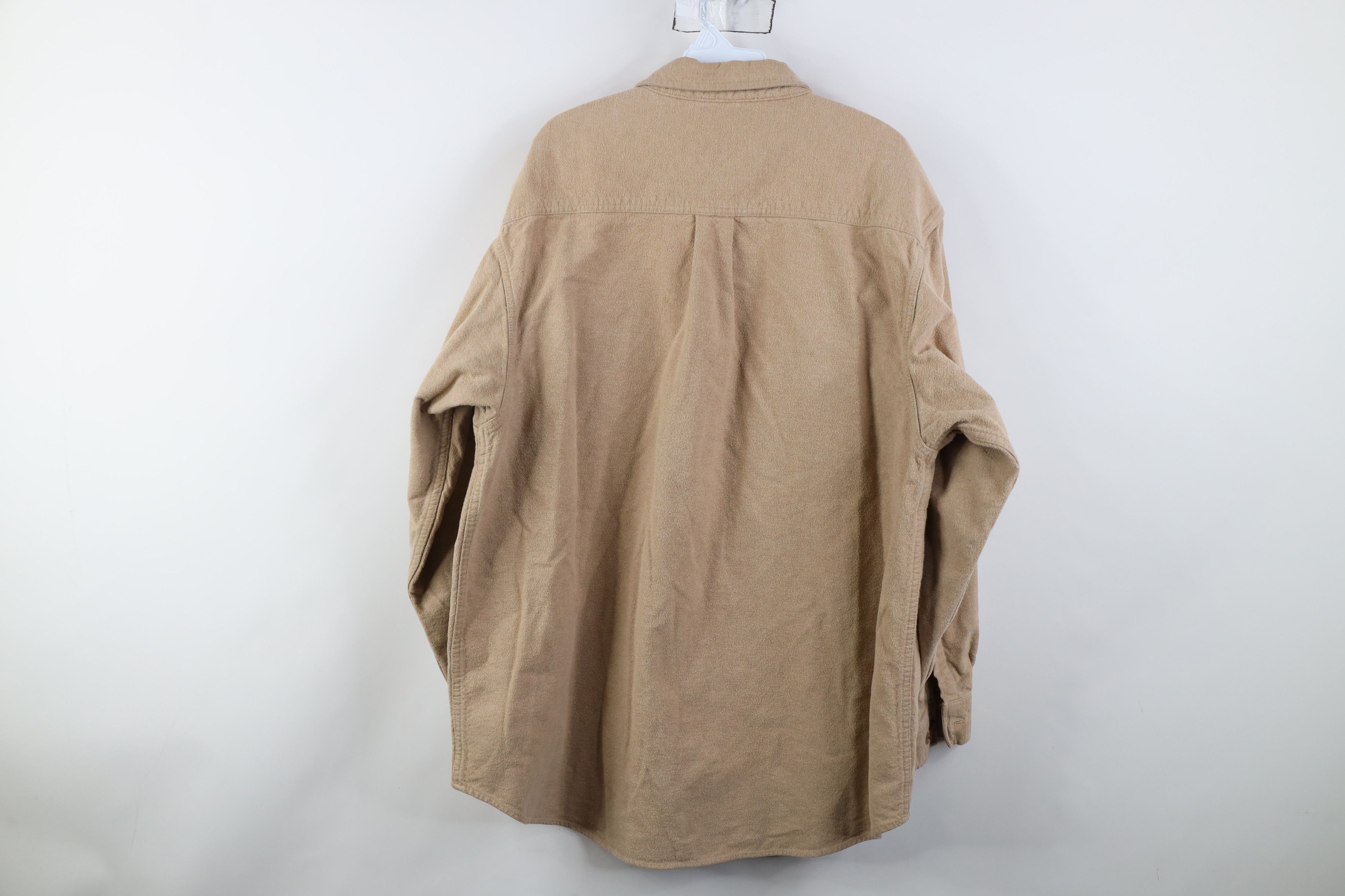 Vintage Vintage 90s Streetwear Chamois Cloth Button Shirt Beige Tan Size US XXL / EU 58 / 5 - 12 Thumbnail