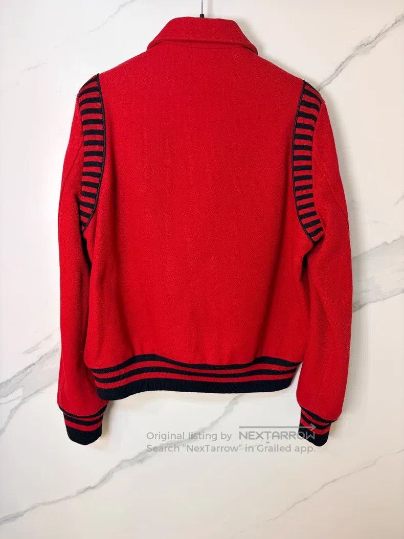 Saint Laurent Paris Saint Laurent Paris Red Zebra Print羊毛 Baseball Jacket Size US M / EU 48-50 / 2 - 2 Thumbnail