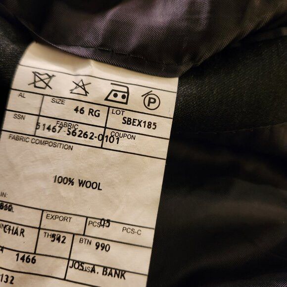 Jos. A. Bank Jos.a.bank men's 100%wool sport coat jacket blazer 46R Size 46R - 4 Thumbnail