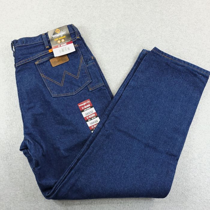 Wrangler Wrangler Jeans Mens 38X32 Blue Medium Wash FR Flame Resistant ...