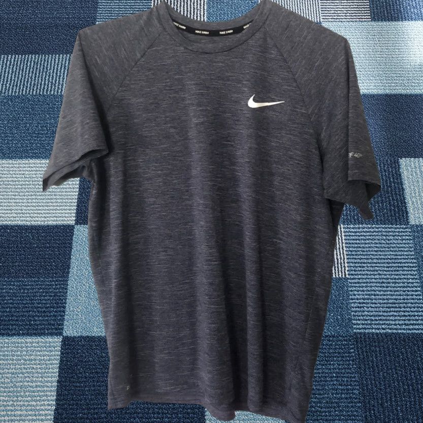 Nike Nike Mens Shirt Dri-FIT Swim T-Shirt Short Sleeve UPF 40+ Gray Sz L Regular Logo Nike Swim Dri-FIT Men’s Tee Size US L / EU 52-54 / 3 - 1 Thumbnail