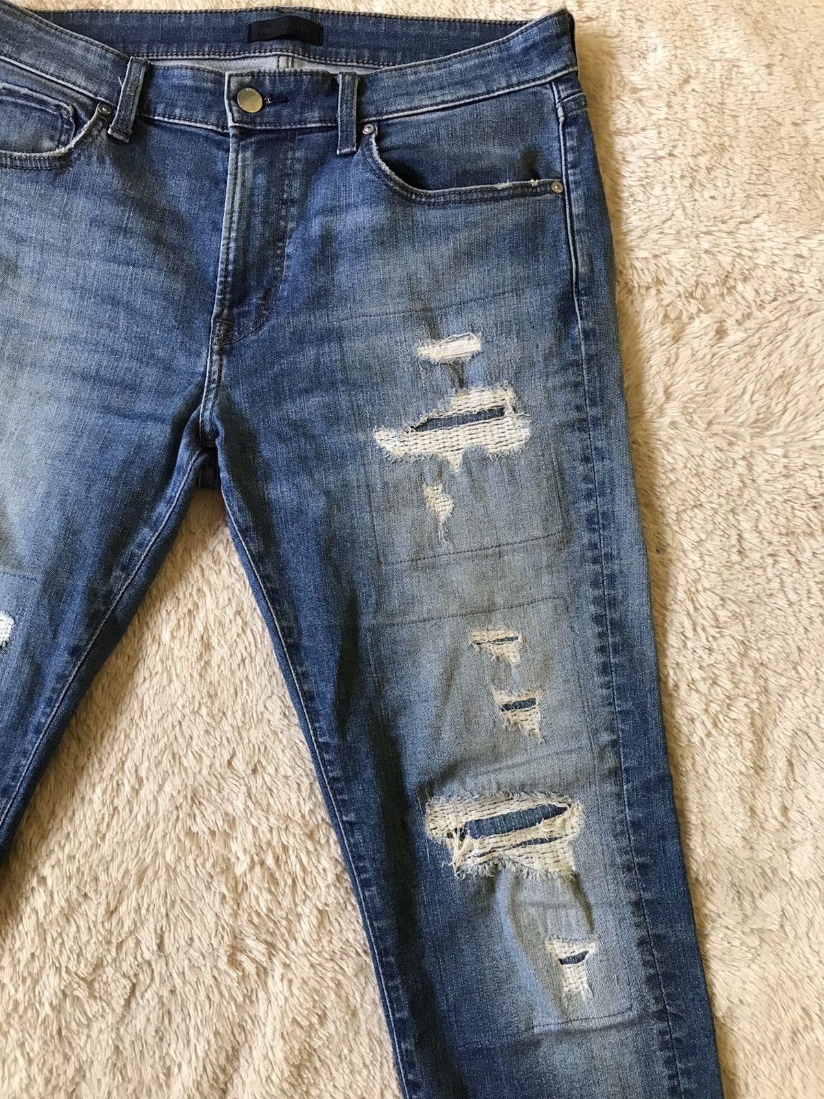 Japanese Brand × Uniqlo Uniqlo Ultra Stretch Skinny Fit Jeans Patchwork Size US 32 / EU 48 - 4 Thumbnail