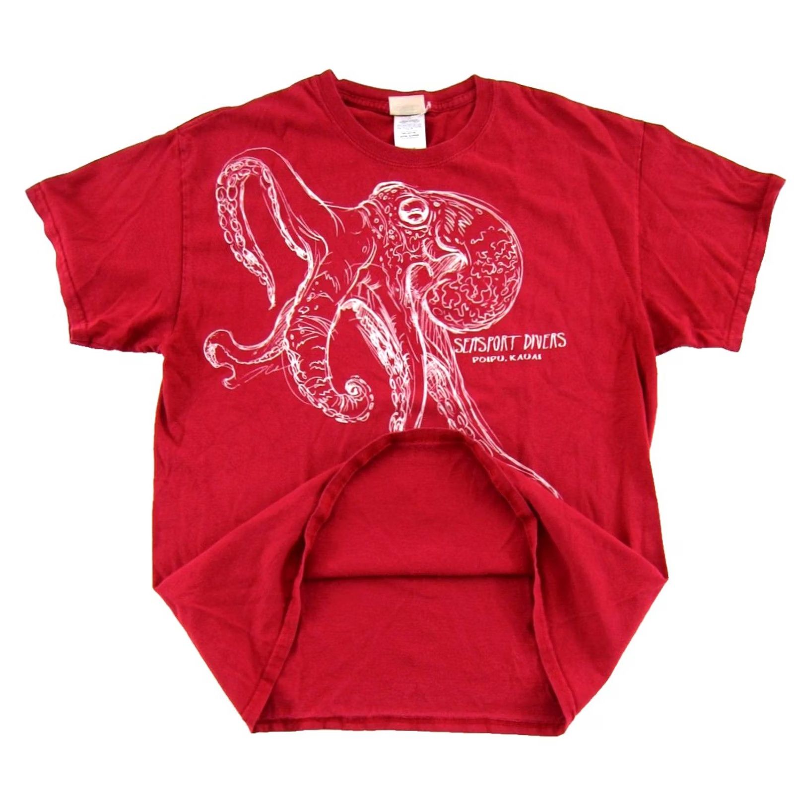 Vintage VINTAGE Coastal Classics Shirt Men Large Red Octopus 80s 90s Poipu Kauai Hawaii T-Shirt Size US L / EU 52-54 / 3 - 3 Thumbnail