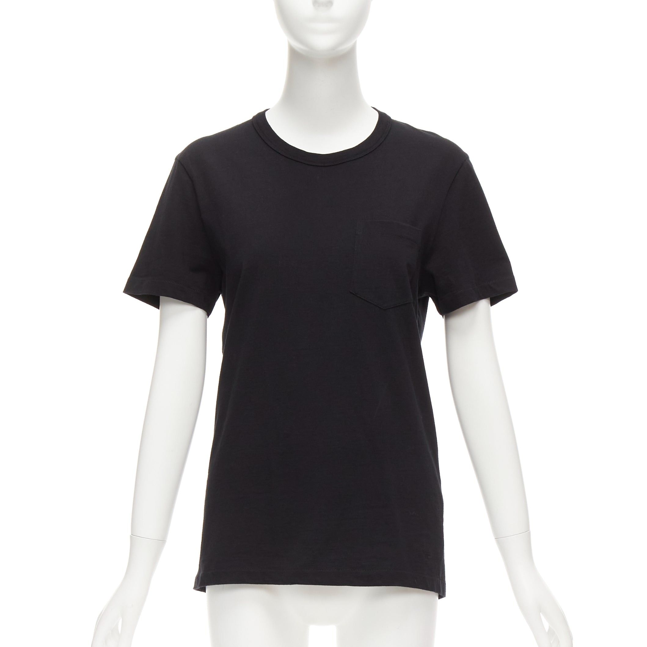Tom Ford TOM FORD black TF logo embroidered pocketed round neck tshirt IT46 XL Size L / US 10 / IT 46 - 1 Thumbnail