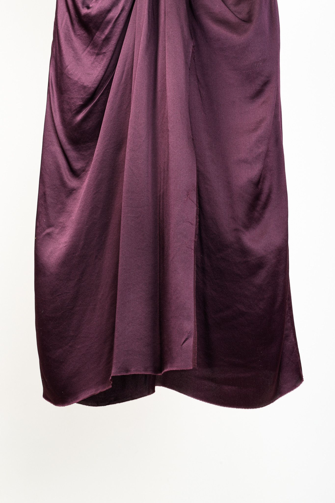 Lanvin Lanvin Winter 2007 Purple Wine Silk Midi Drape Front Dress Size M / US 6-8 / IT 42-44 - 6 Thumbnail