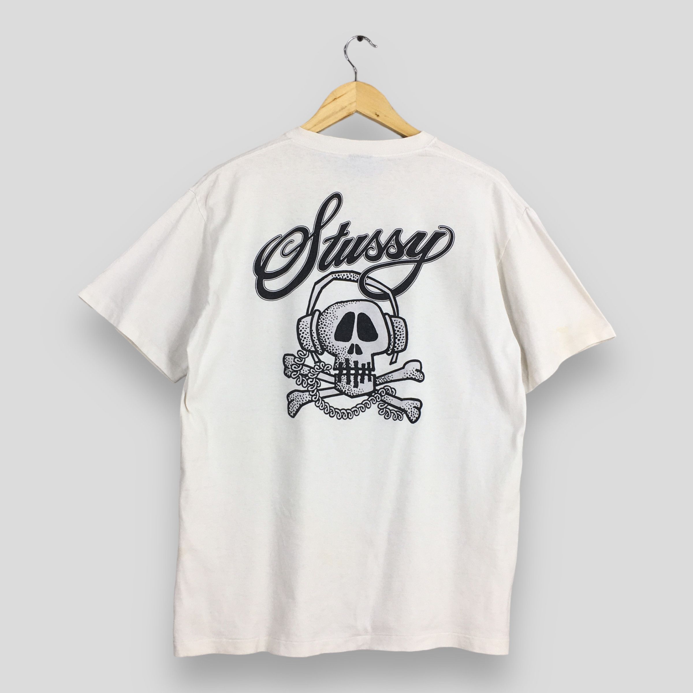 Stussy × Vintage Vintage 90s Stussy Usa Skater White T shirt Medium Size US M / EU 48-50 / 2 - 1 Thumbnail