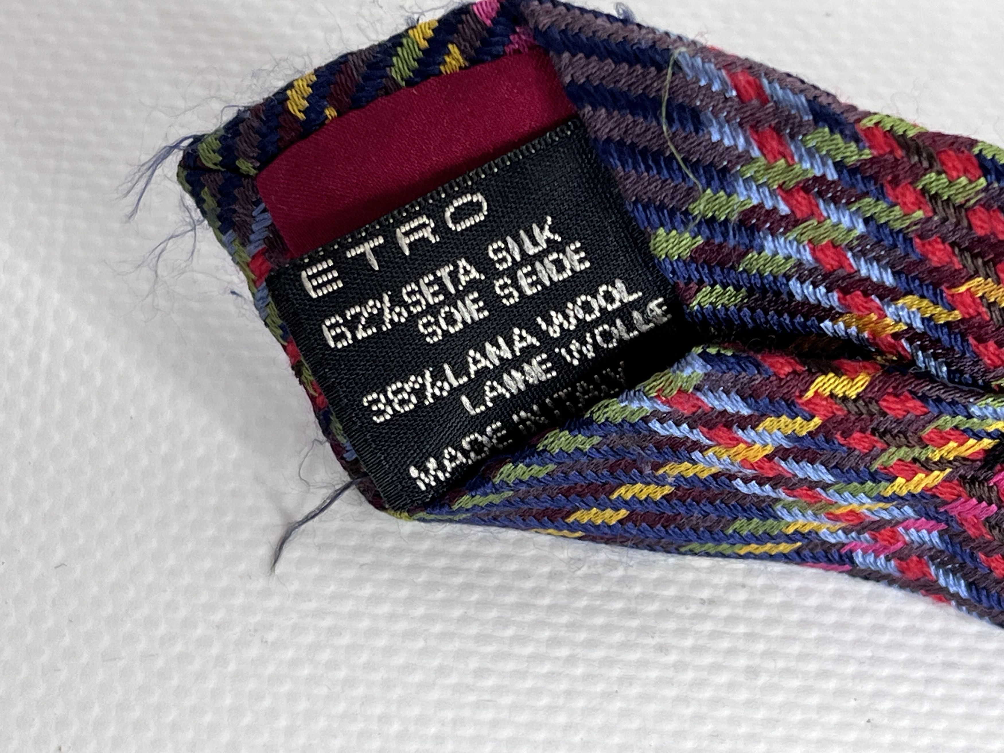 Etro ETRO SILK NECK TIE ITALY LUXURY MULTICOLOR STRIPE Size ONE SIZE - 6 Thumbnail