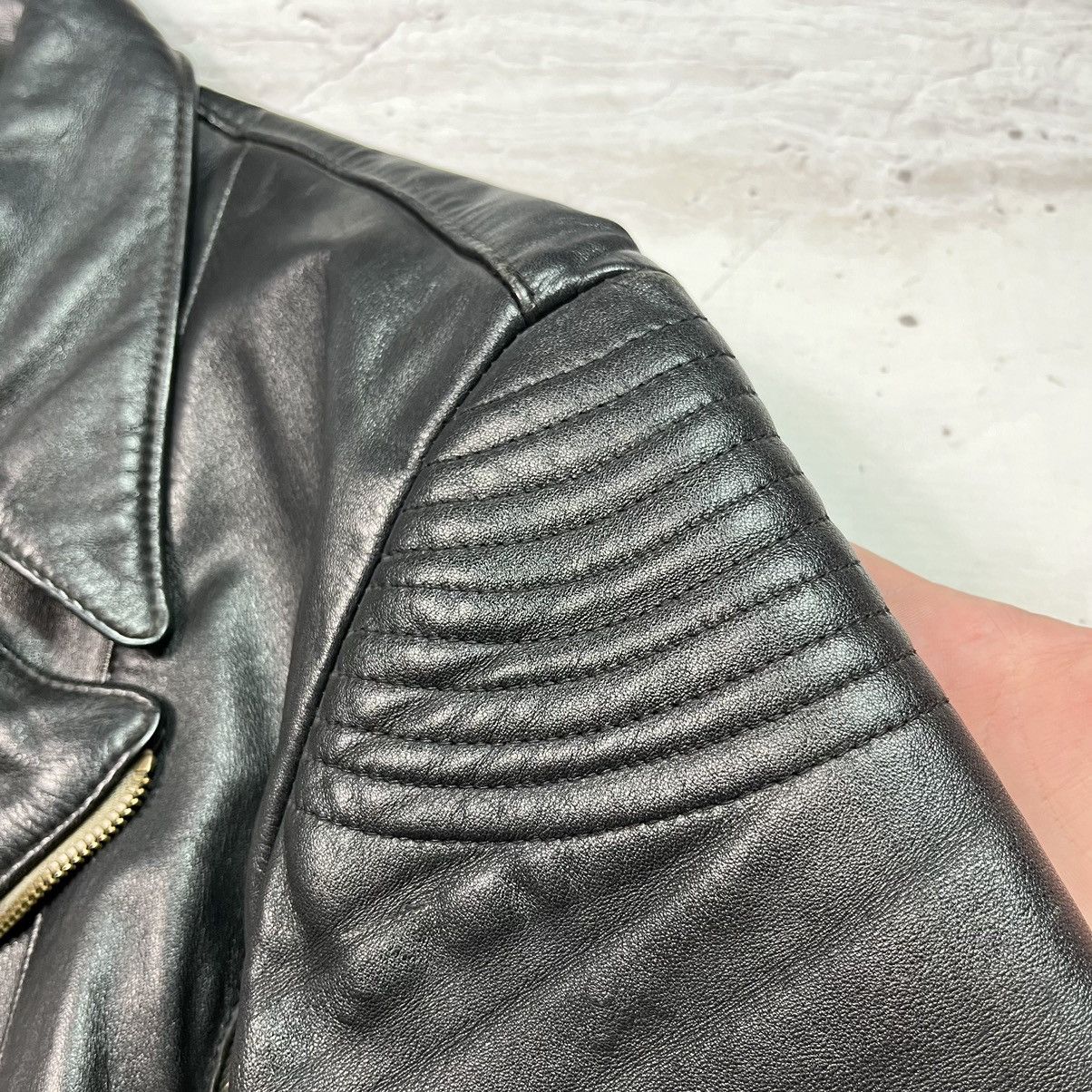 Japanese Brand Vintage Leather Ramones Cropped Jacket YSL Style Washed Rare Size US M / EU 48-50 / 2 - 14 Thumbnail