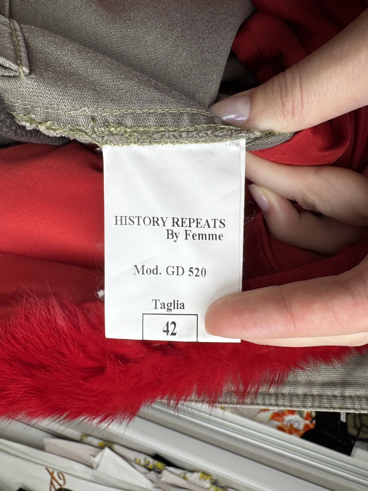 Other History Repeats by Femme Michele R. khaki lined jacket sz 42 Size M / US 6-8 / IT 42-44 - 17 Thumbnail