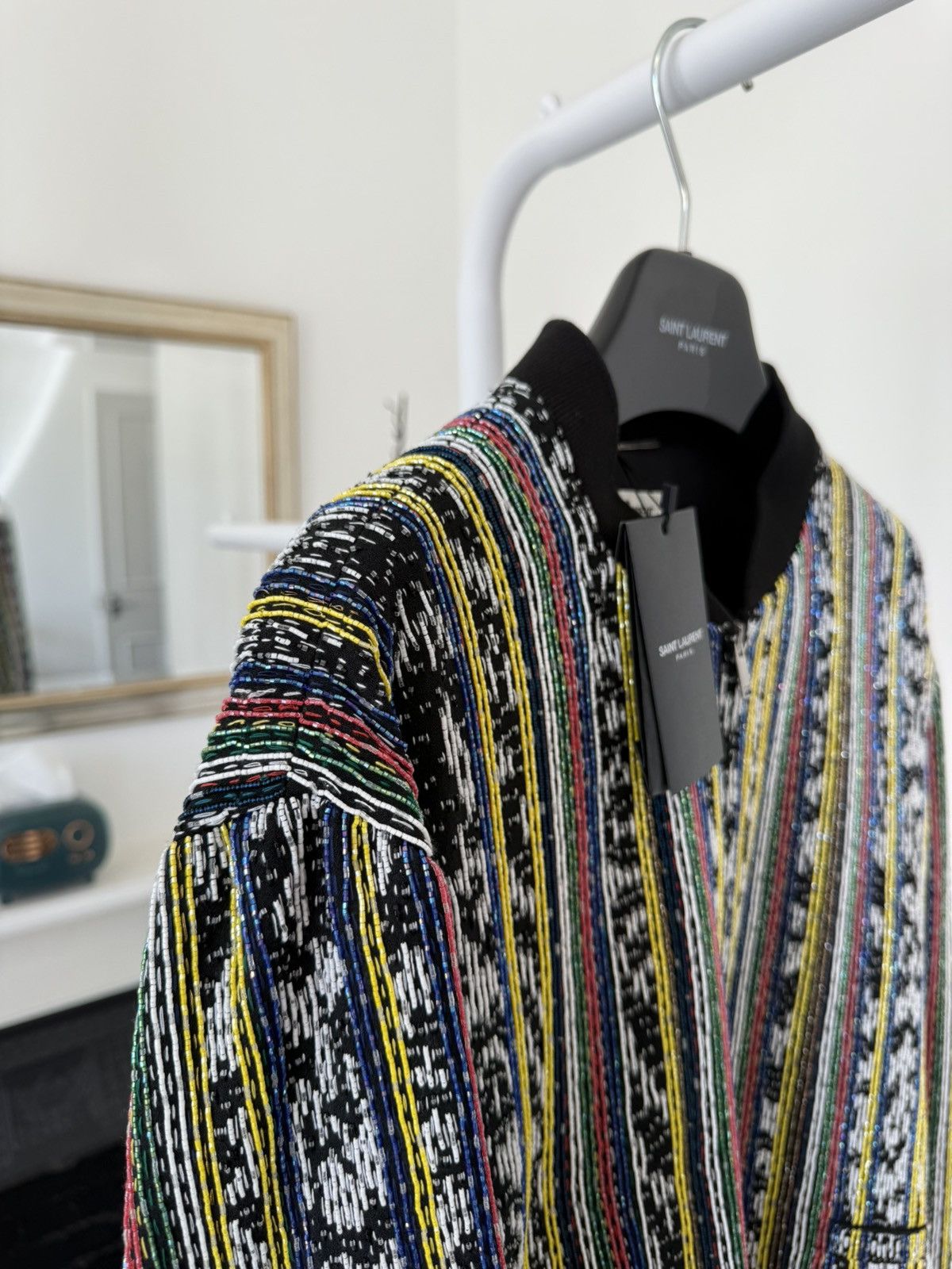 Saint Laurent Paris SS18 Runway Saint Laurent Beaded Ikat Bomber $12K Size US M / EU 48-50 / 2 - 13 Thumbnail