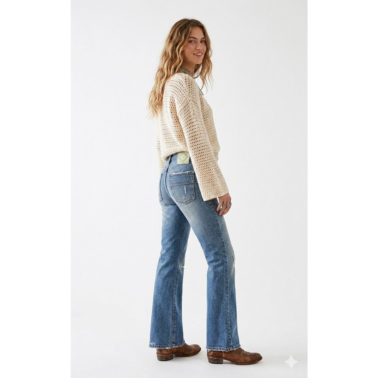 Other VTG Y2K Ozark Mountain Jean Co. Patched Bootcut Jeans Boho Size 30" / US 8 / IT 44 - 2 Thumbnail