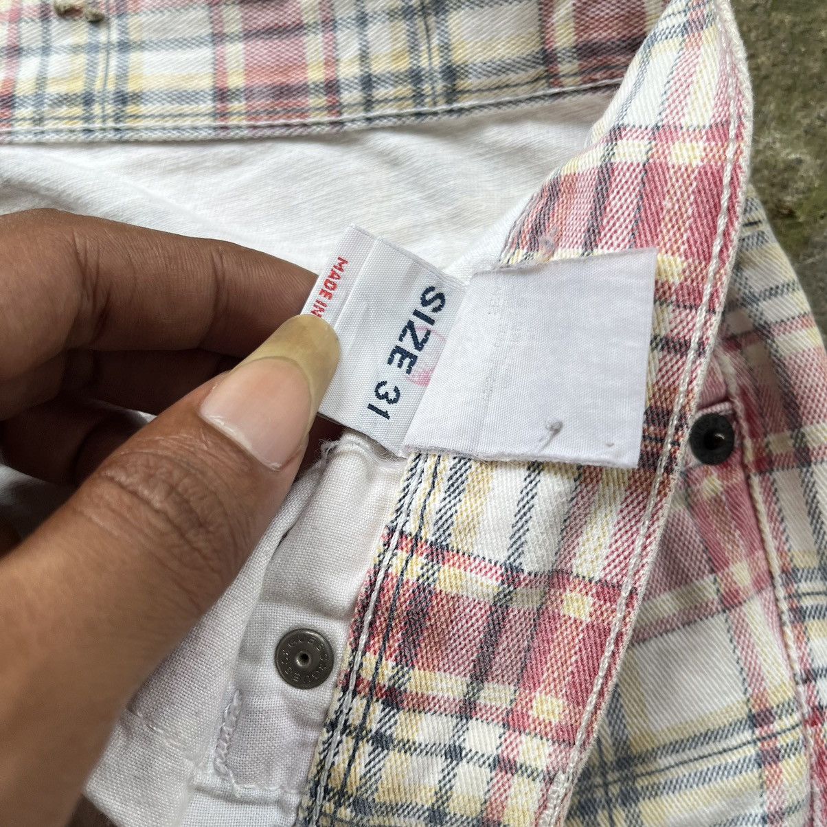 Guess × Vintage Vintage 80s Gues Georges Marciano Tartan Size US 31 - 14 Thumbnail