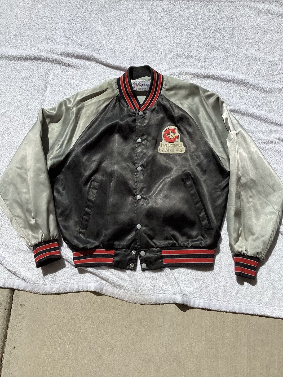 NFL Vtg 1980s Houston gamblers swingster USA made button jacket Size US XL / EU 56 / 4 - 1 Thumbnail
