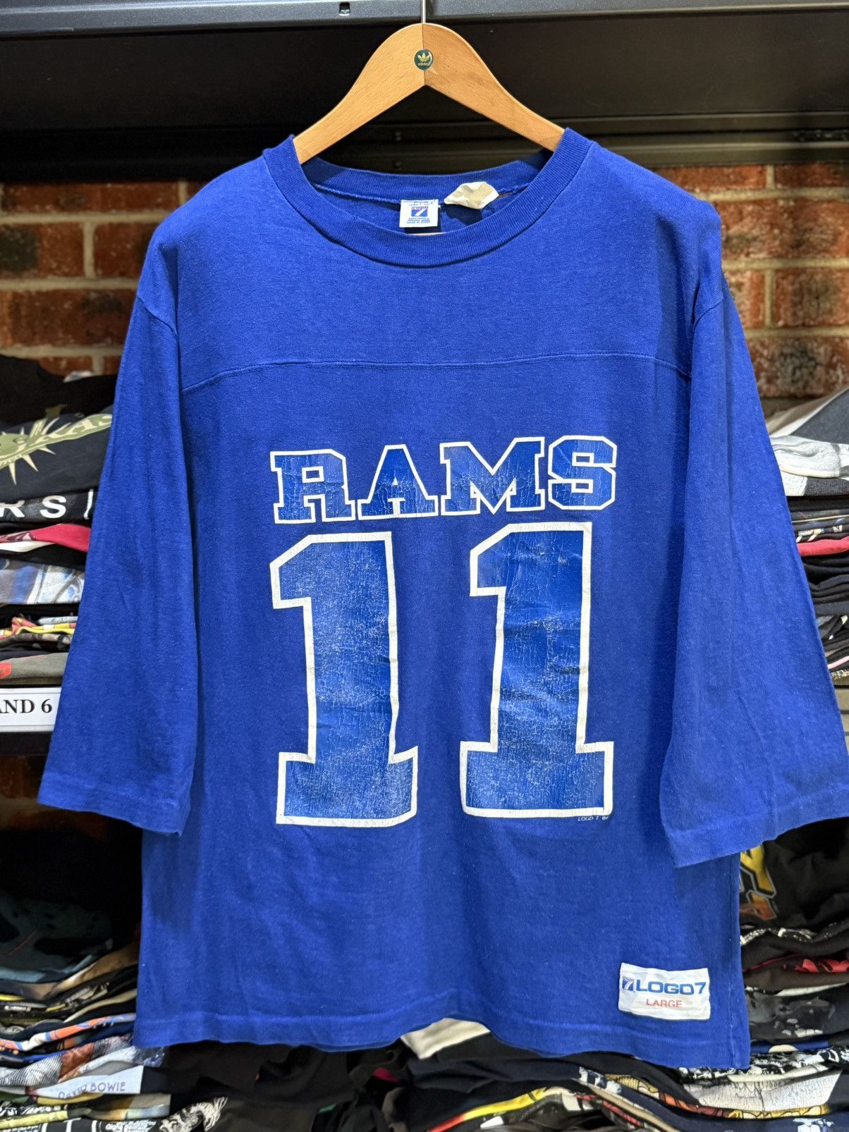 Logo 7 Vintage 90s RAMS NFL Logo 7 Jersey Tee Size US L / EU 52-54 / 3 - 1 Thumbnail