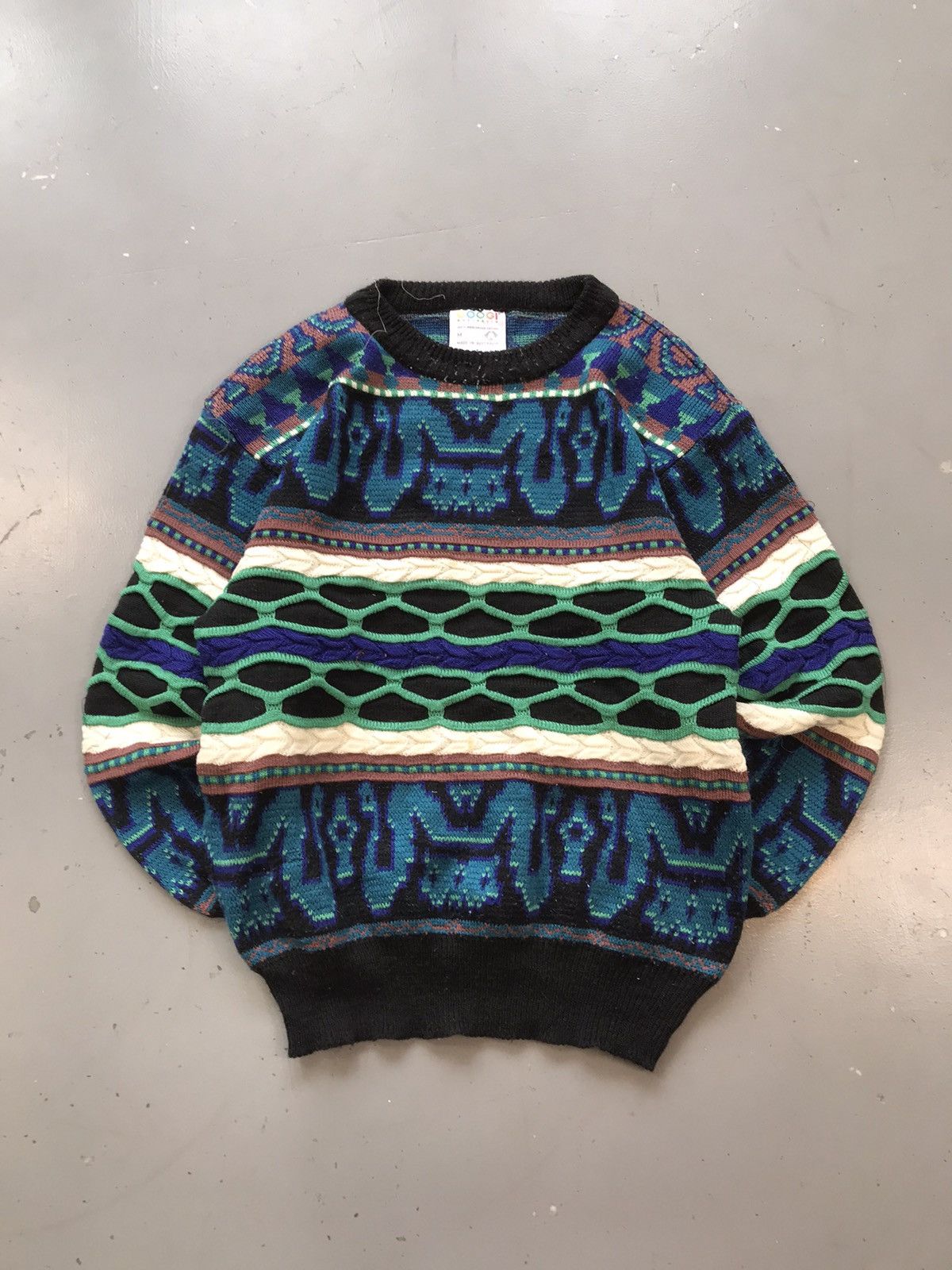 Vintage coogi 3D multicolor knit sweater