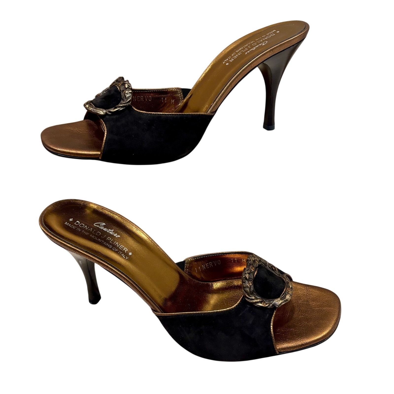 Donald Pliner Donald Pliner Shoe Black Suede Bronze Rhinestones $295 NWT Size US 11 / IT 41 - 1 Thumbnail