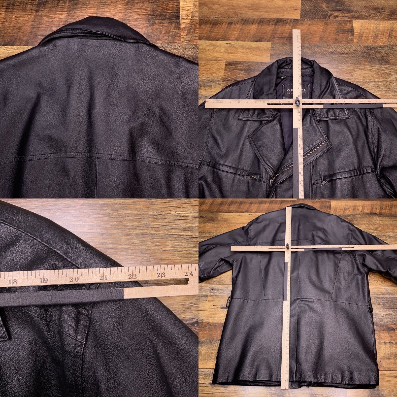 Vintage Wilsons Leather Jacket Mens XL Full Zip Jacket Black Leather Overcoat Casual Travel Pockets Men Size US XL / EU 56 / 4 - 9 Thumbnail