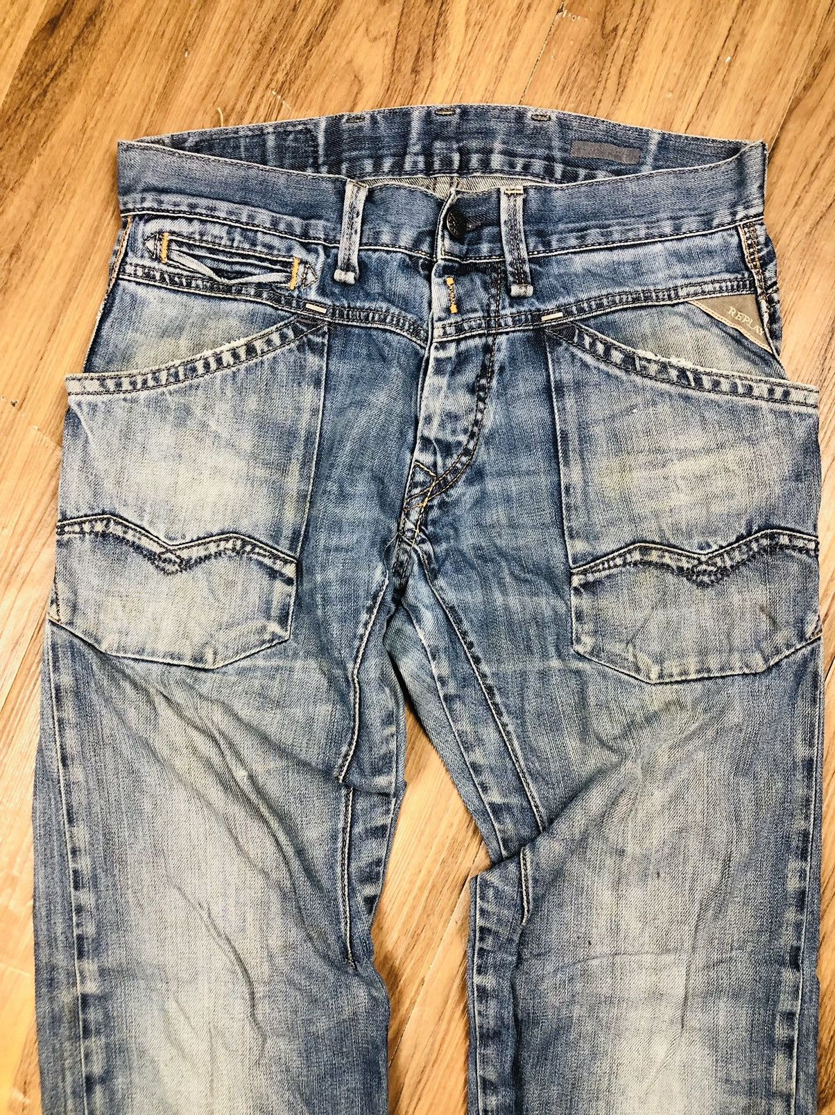 Replay REPLAY Regular Fit Distressed Jeans (38) Size US 31 - 3 Thumbnail