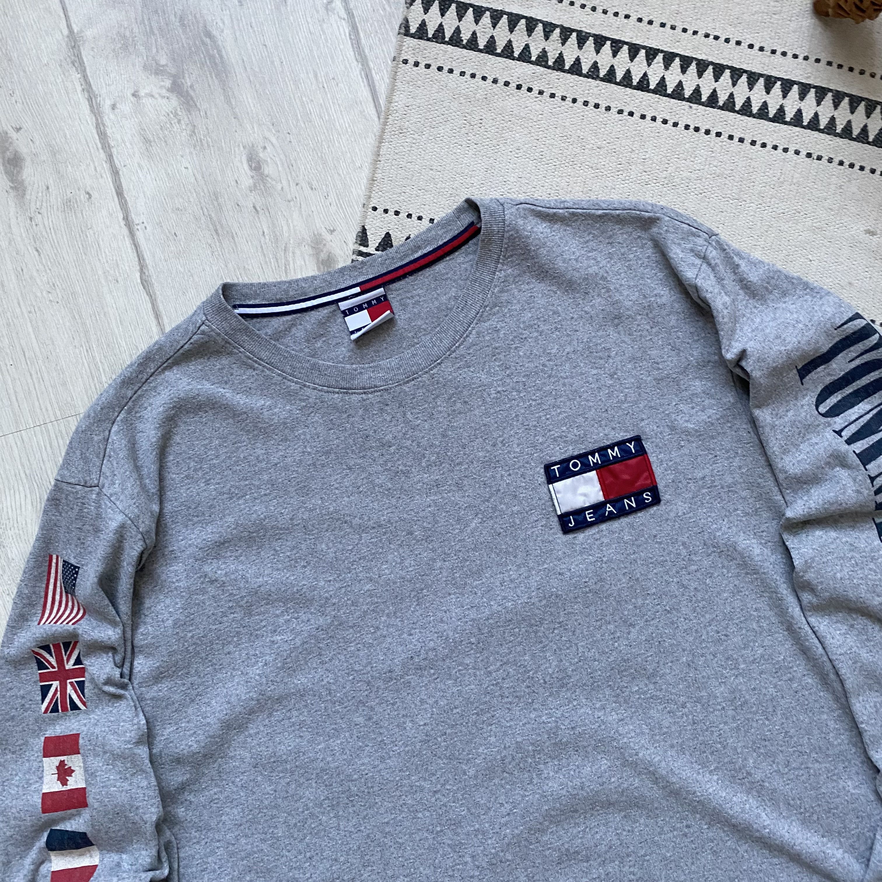 Tommy Hilfiger 🇺🇸 Vintage Tommy Hilfiger USA Flag Logo Longsleeve Size US L / EU 52-54 / 3 - 3 Thumbnail