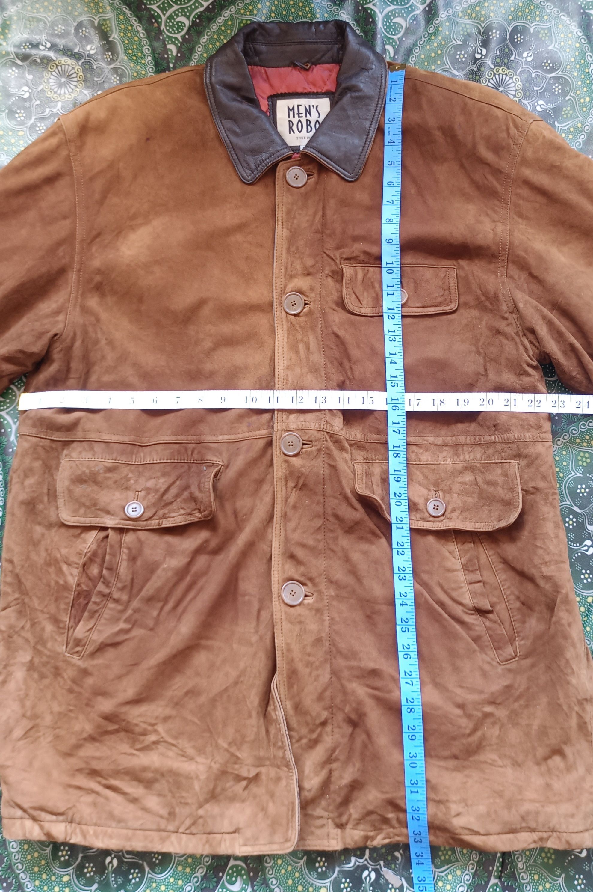 Japanese Brand Mens Robo Sueded Leather Lined Jacket Size US L / EU 52-54 / 3 - 13 Thumbnail
