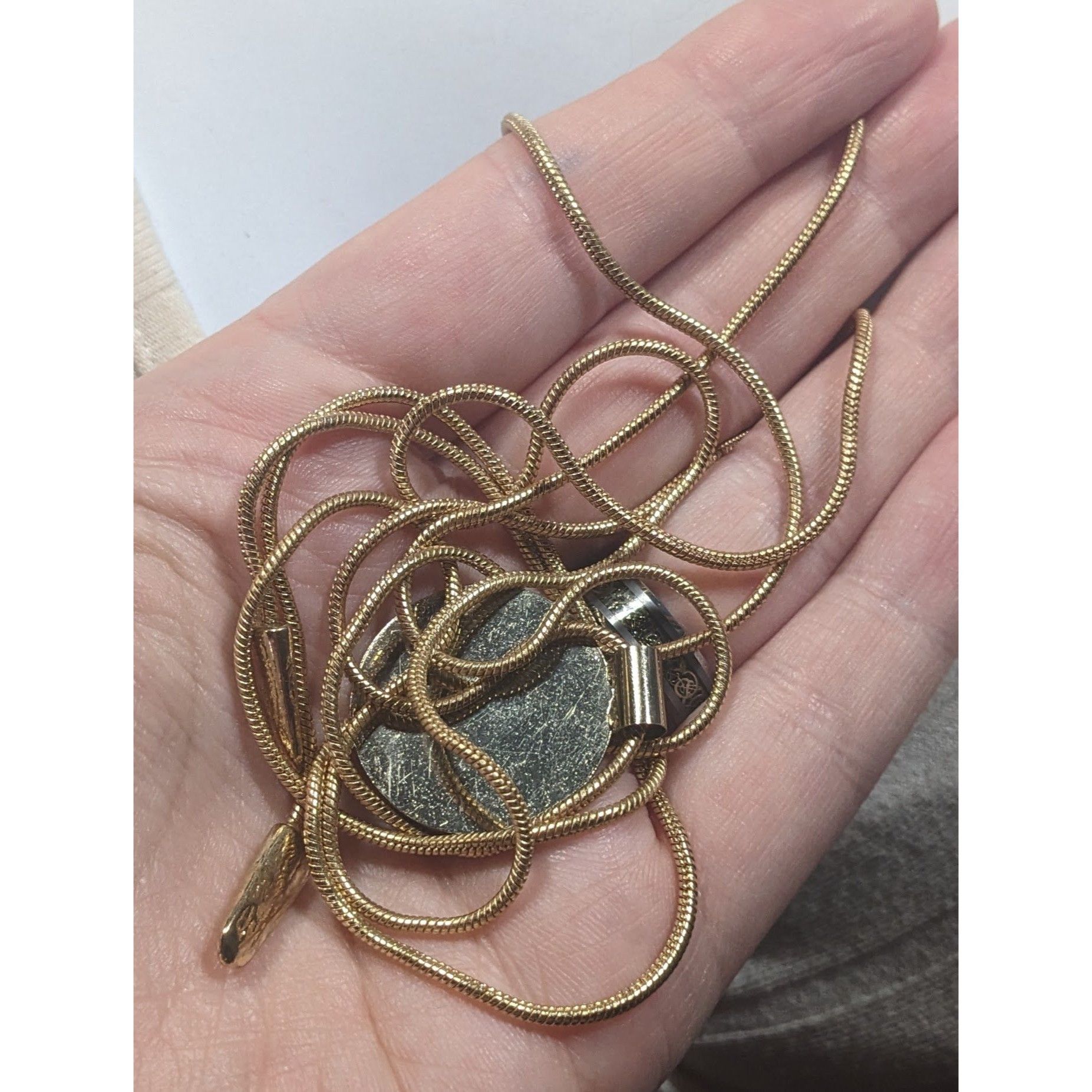 Other Snake Chain Wrap Necklace With Disc Pendant Gold Tone Size ONE SIZE - 5 Thumbnail