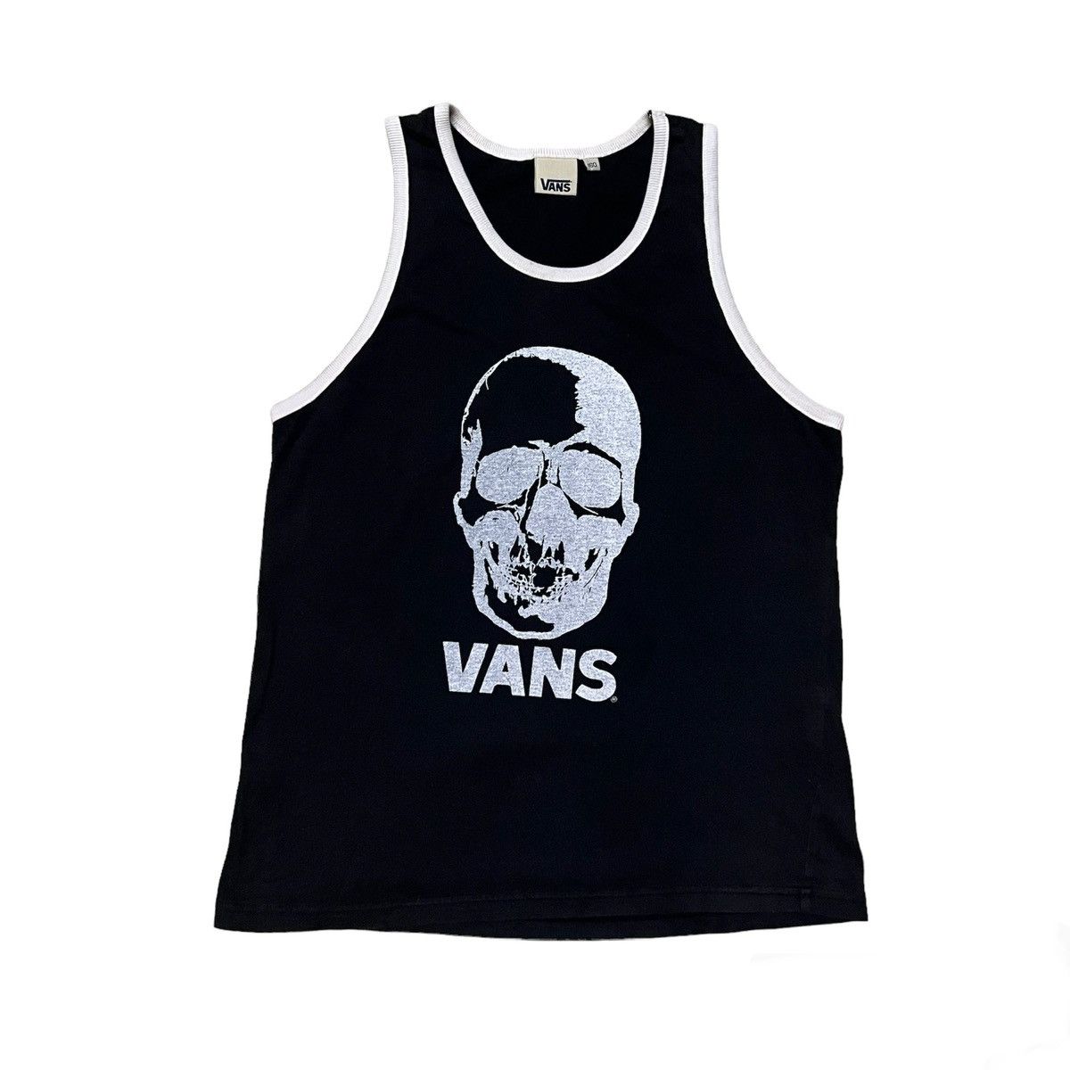 image of Skategang x Skulls Vans Big Logo Skull Tank Top in Black, Men's (Size XS)
