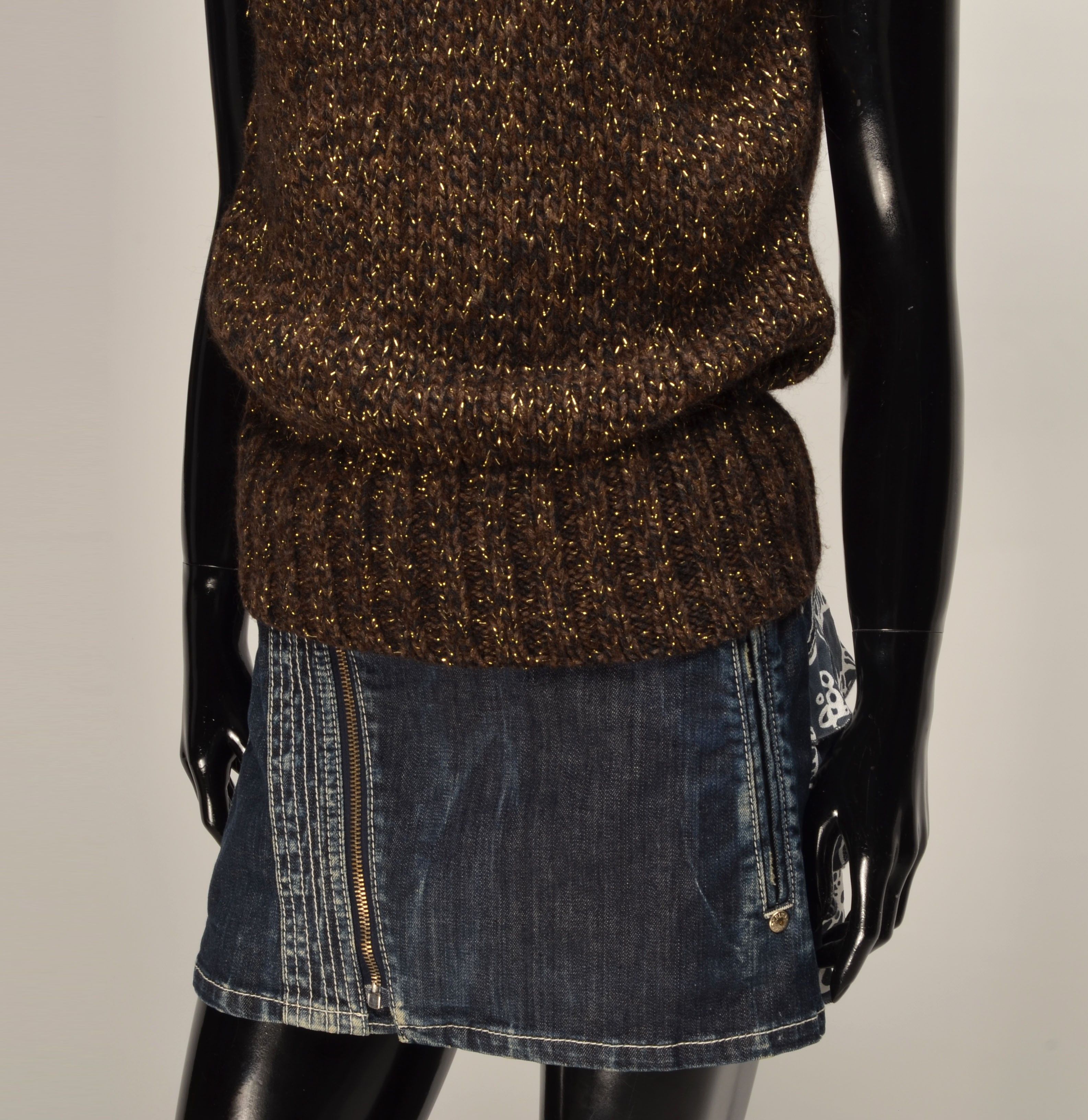 Max Mara Weekend Max Mara Wool Blend Brown Chunky Knit Sparkle Vest Size M / US 6-8 / IT 42-44 - 3 Thumbnail