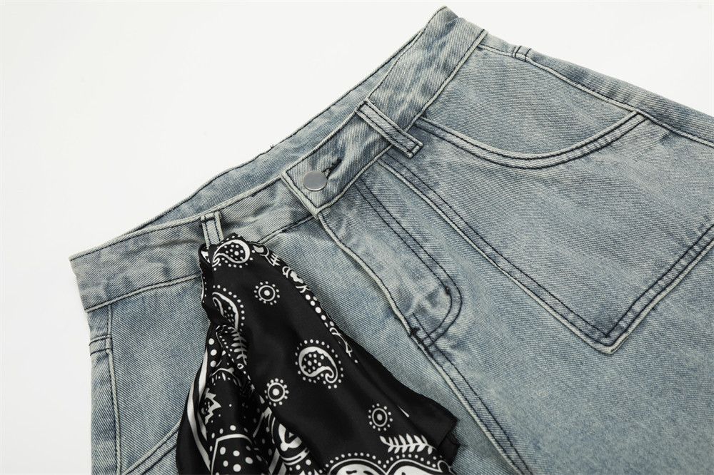 Vintage Men's multi-pocket workwear washed distressed scimitar jeans Size US 32 / EU 48 - 3 Thumbnail